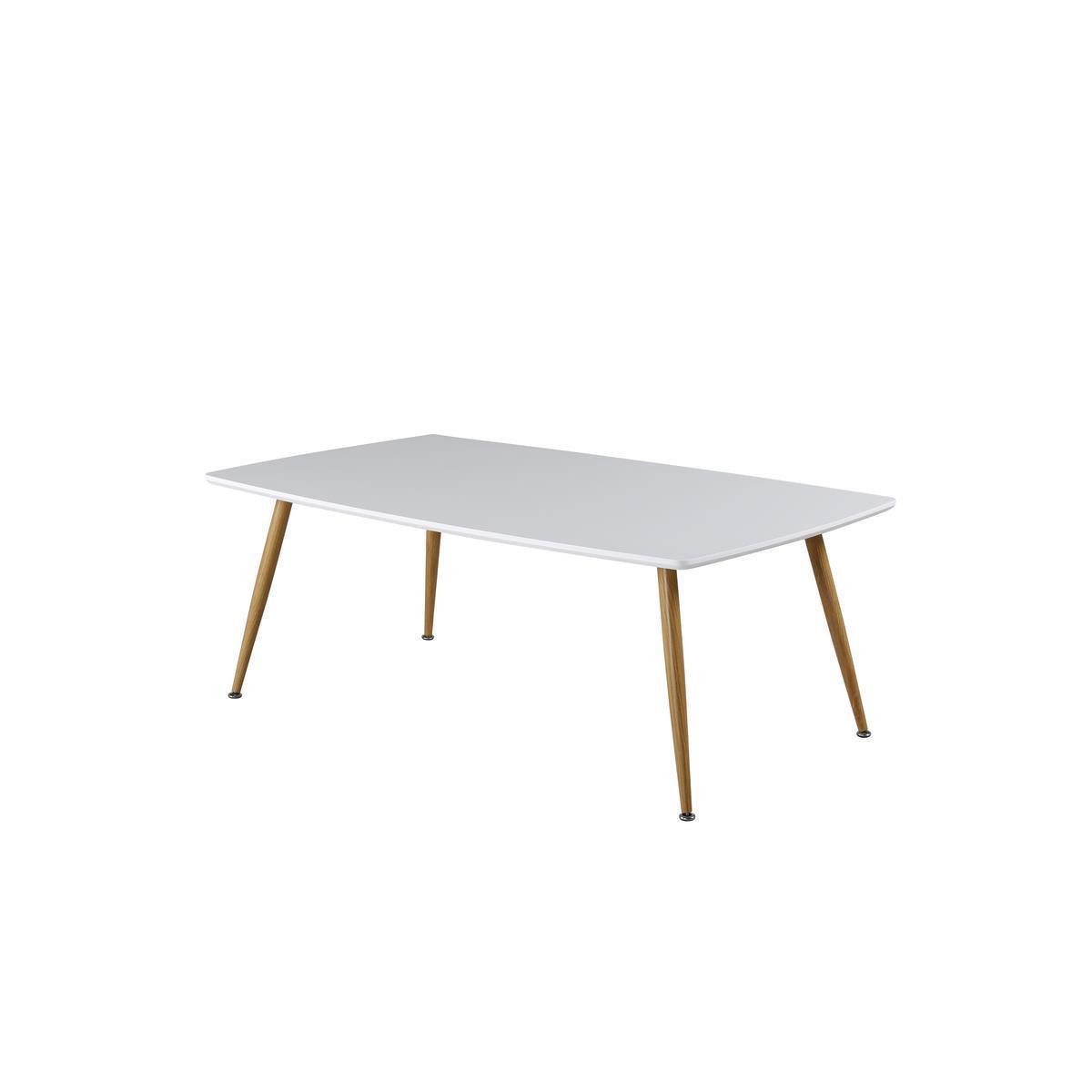 BOURGH Beistelltisch PLAZA Sofa Tisch 70x120cm - Couchtisch / Wohnzimmertisch in weiß