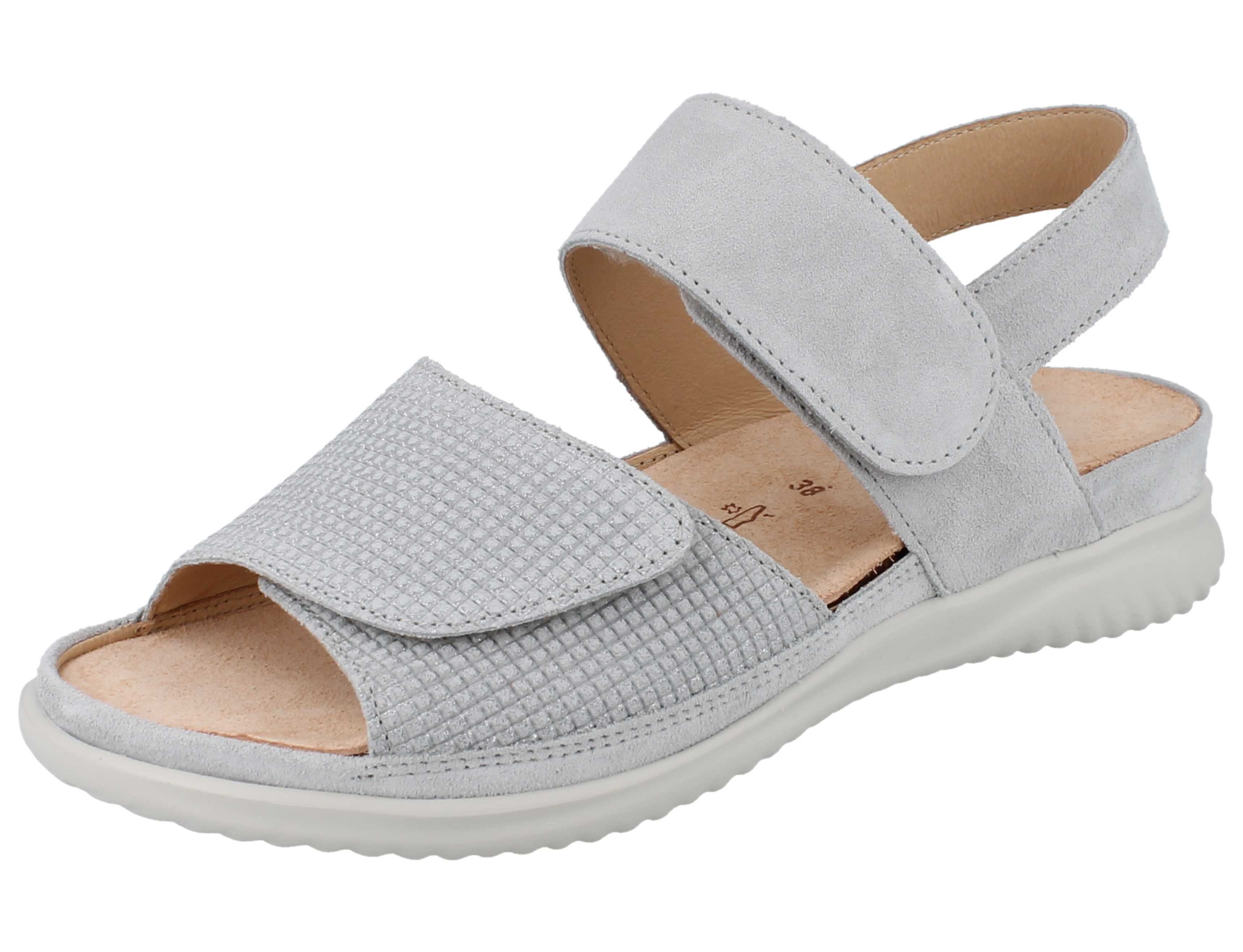 Hartjes HARTJES Breeze Damen Klettsandale grau Veloursleder - Größe: 40 Sandale Wechselfußbett