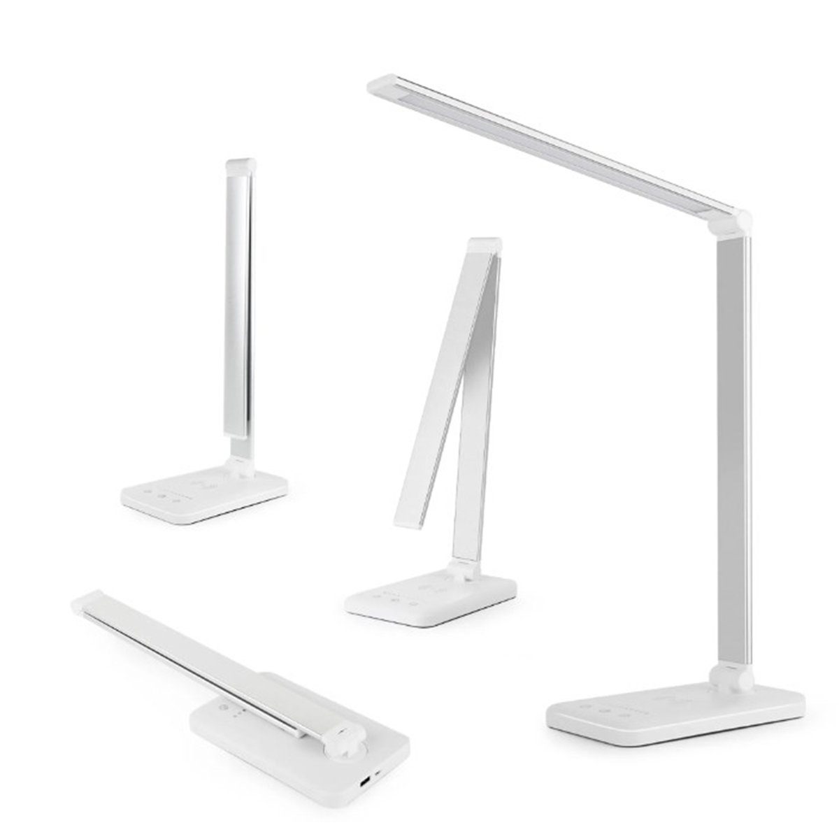 XDeer LED Schreibtischlampe LED Tischleuchte Weiß und Farb Helligkeitsstufen Dimmbare Nachttischlampe, 5 Schreibtischlampe 10 Laden USB-Anschluss,Wireless