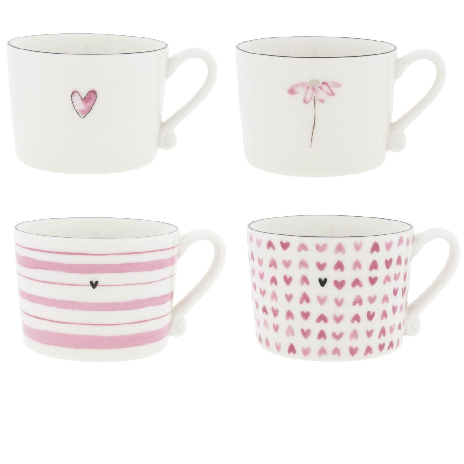 Bastion Collections Tasse Motivmix, Keramik, Spülmaschinengeeignet, Weiß, Motiv: Motivmix