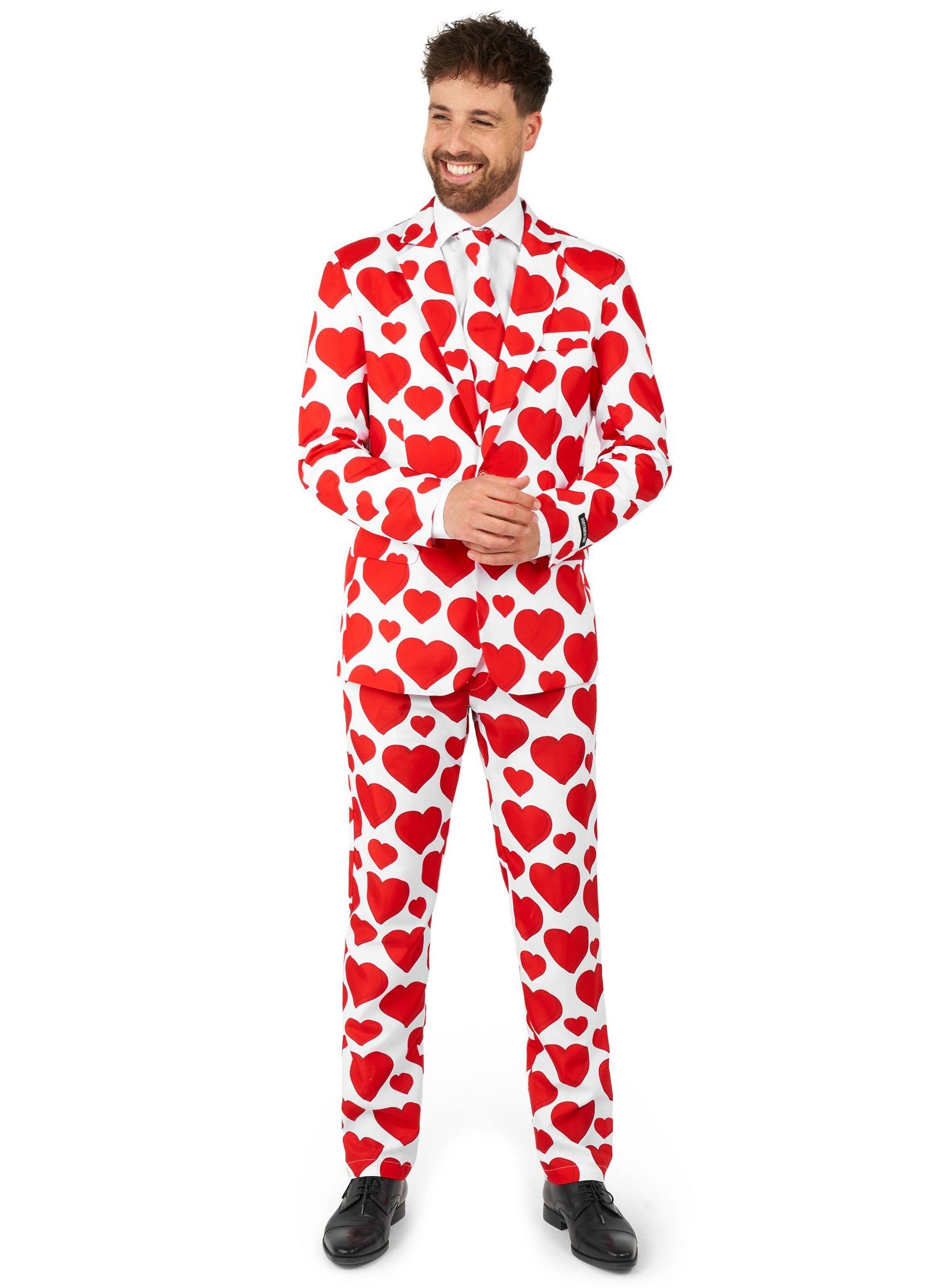 SuitMeister Partyanzug Valentinstags Herz Kostüm Anzug - für Karneval, Ein Anzug mit ganz viel Herz!