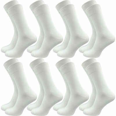 GAWILO Socken für Herren aus 100% Baumwolle - Ohne drückende Naht - mit Komfortbund (8 Paar) in schwarz, grau, blau, weiß & natur - mit handgekettelter Zehenspitze