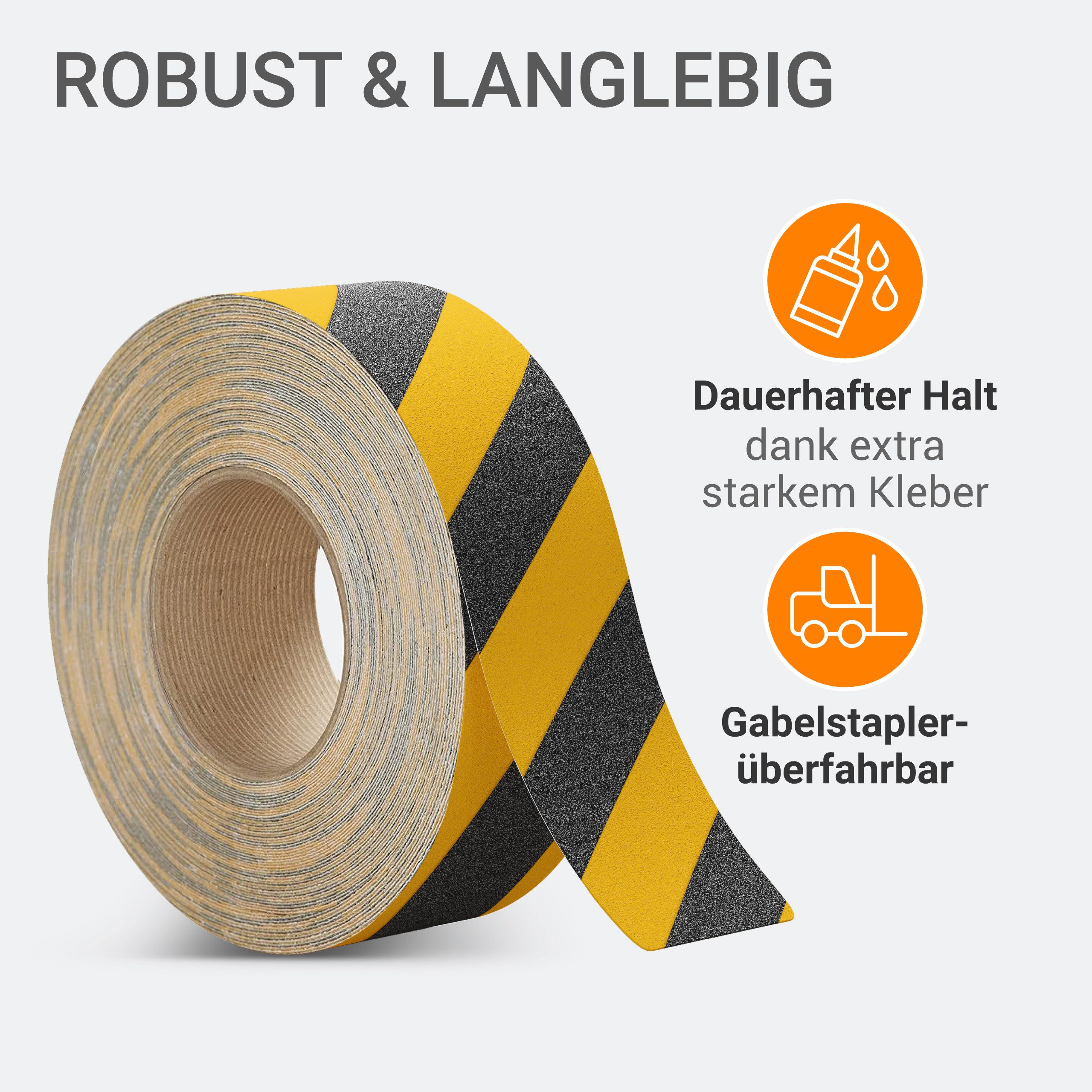 wolk Klebeband Antirutschband, Farbe: schwarz, 2,5 cm x 18,3 m (BxL)