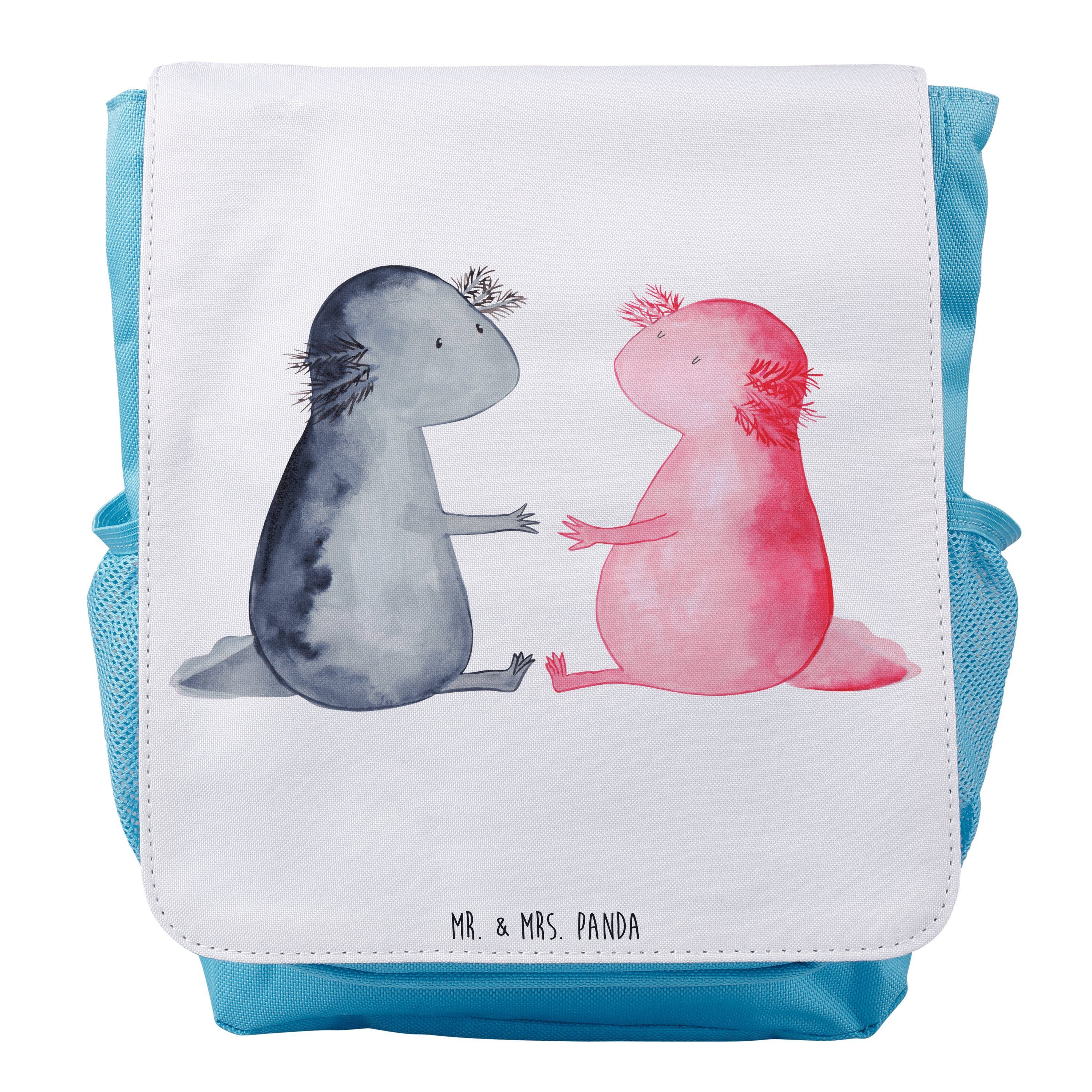 Mr. & Mrs. Panda Kinderrucksack Jungen Axolotl Liebe - Weiß - Geschenk, glücklich, Rucksack Kindergrö