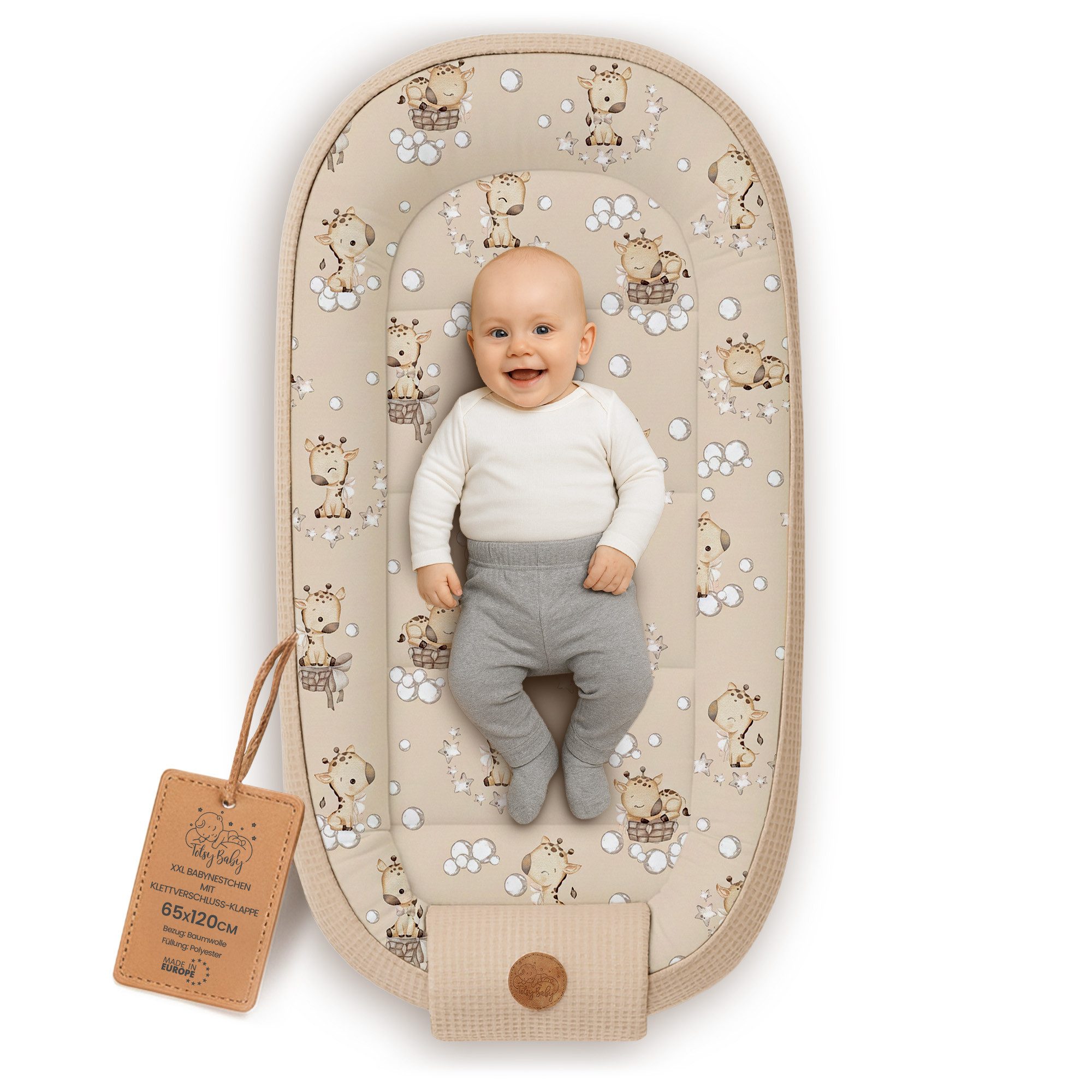 Totsy Baby Nestchenschlange Babynest Neugeborene Nestchen Baby - Kokon Handmade