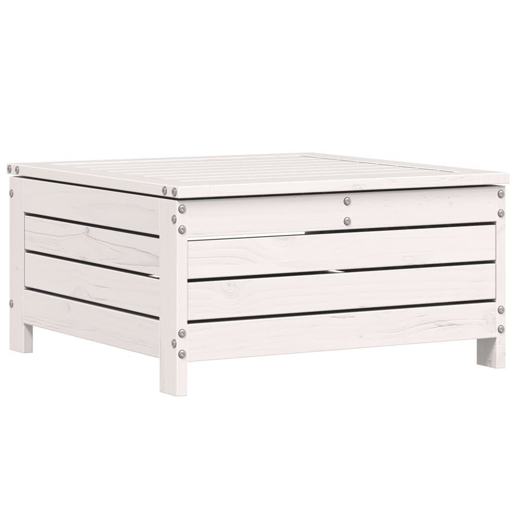 vidaXL Sofaelement Gartenhocker mit Kissen Weiß günstig online kaufen