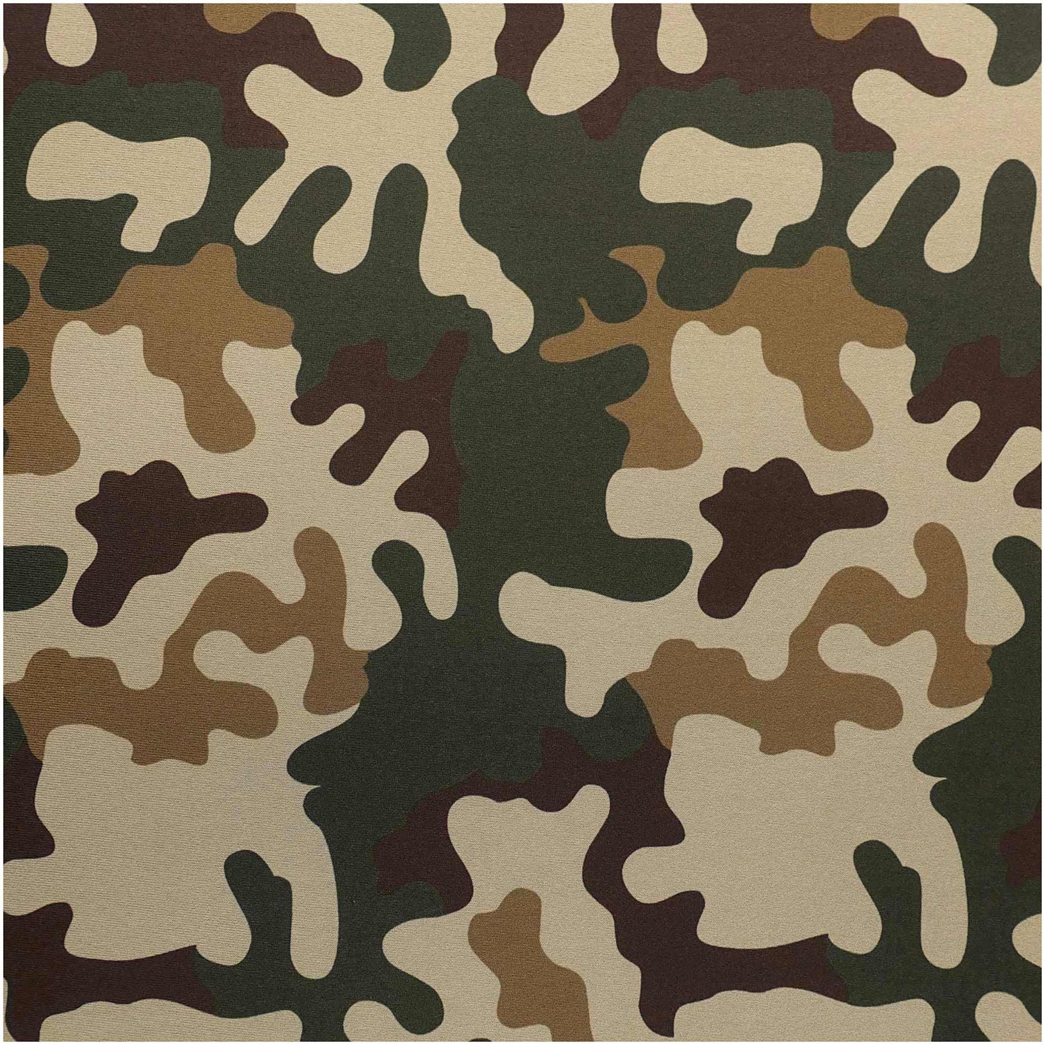 maDDma Stoff 0,5m Neopren Stoff Motivdruck Doubleface 3mm Stretch 135cm, Camouflage 2