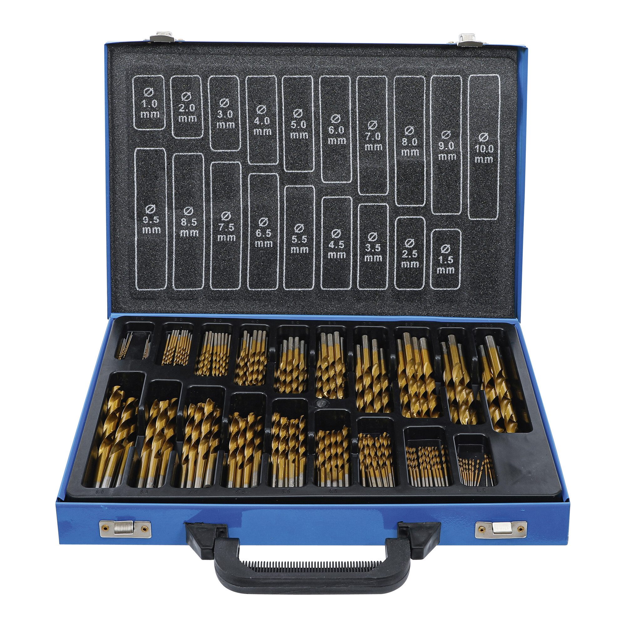 BGS technic Metallbohrer BGS Spiralbohrer-Satz HSS titan-nitriert 1 - 10 mm, 170-tlg.