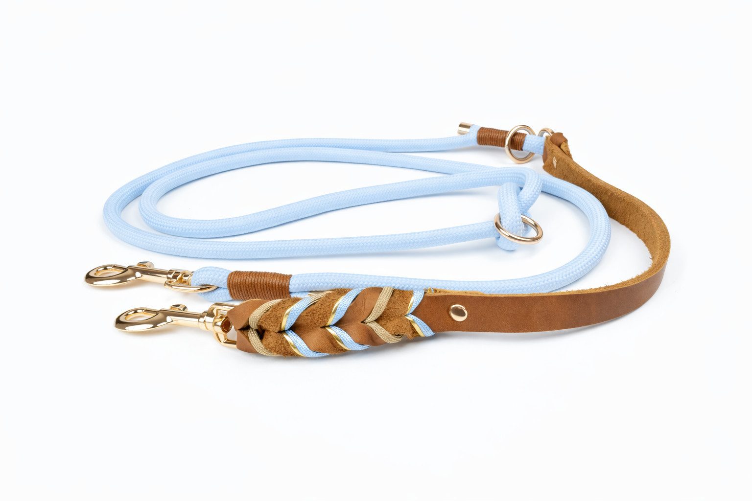 Tierluxe Hundeleine Geflecht, Geflochtene Lederleine mit Paracord