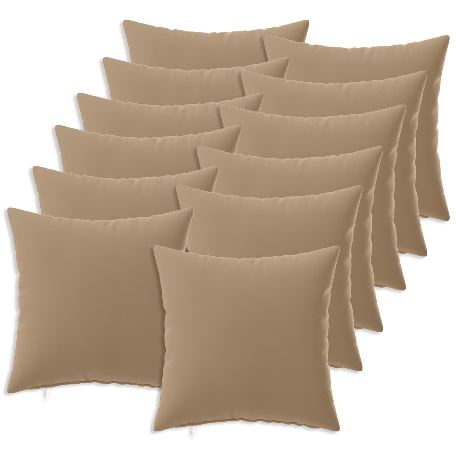 vidaXL Kissenbezug Kissenbezug 12 stk. HEERLEN Taupe 40 x 40 cm Polyester, (12 Stück)