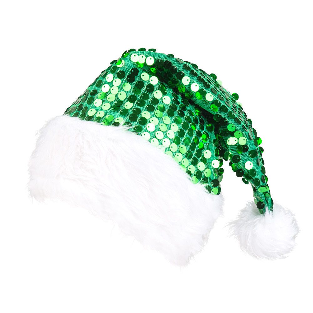 Boland Kostüm Weihnachtsmütze 'Pailletten', Grün günstig online kaufen