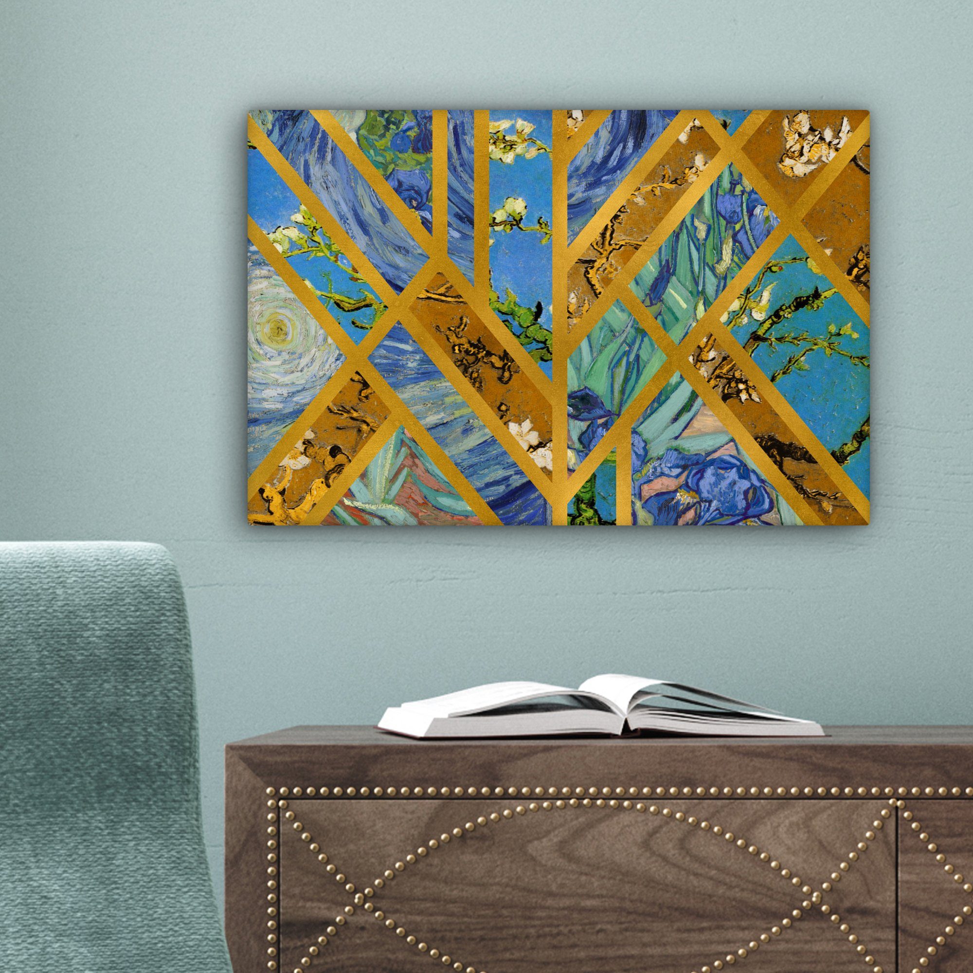 Aufhängefertig, Alte - Wandbild Leinwandbild (1 Gogh St), Kunst Leinwandbilder, - OneMillionCanvasses® Wanddeko, cm Meister, 30x20 Van