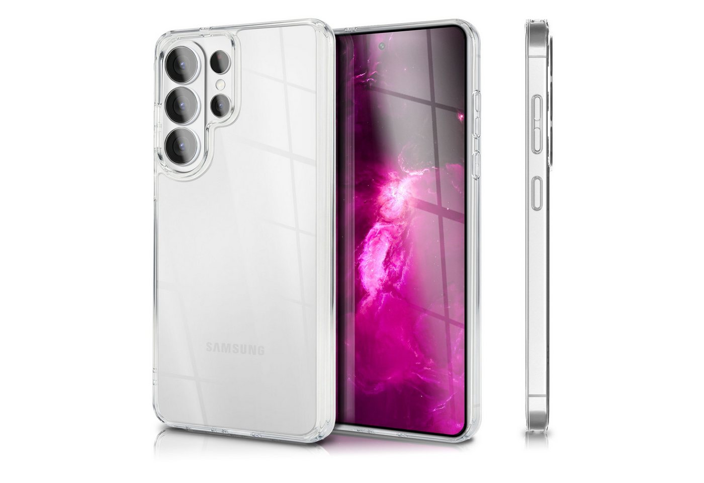 Nalia Smartphone-Hülle Samsung Galaxy S26 Ultra 17,5 cm (6,9 Zoll), GLAZE Case - Kristallklare Transparenz, Glas-Optik & Anti-Gelb