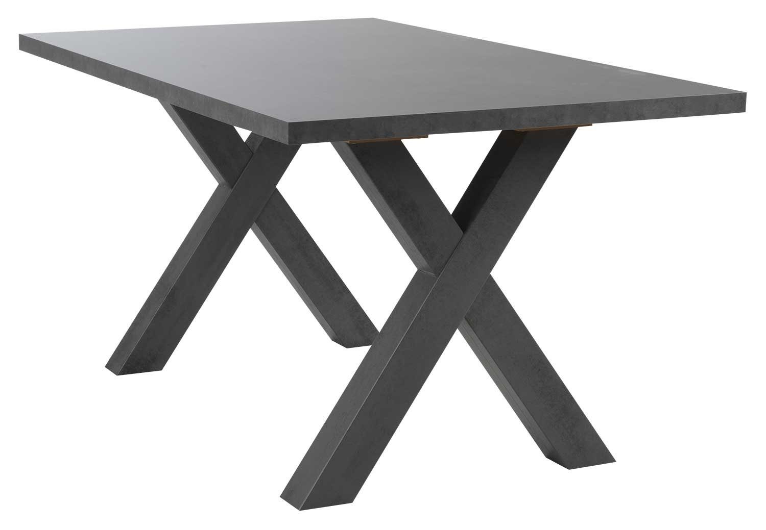 Esstisch BIG SYSTEM, 160 x 90 cm, Graphitdekor, X-Gestell