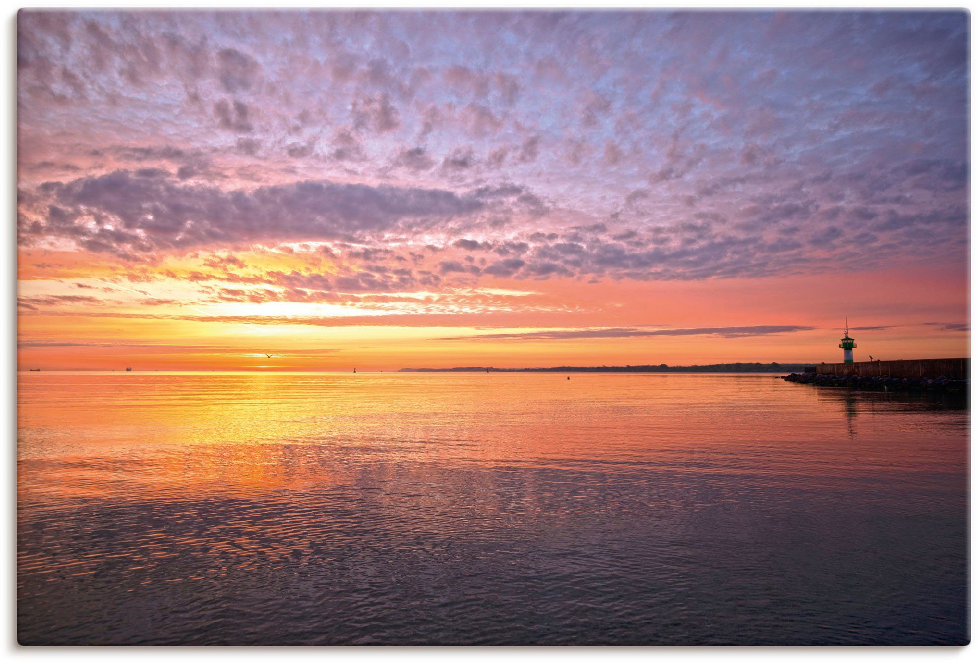 Artland Wandbild Sonnenaufgang am Ostseestrand, als vom -aufgang (1 Leinwandbild, St), in Sonnenuntergang & versch. Poster Wandaufkleber Bilder Größen Alubild, oder