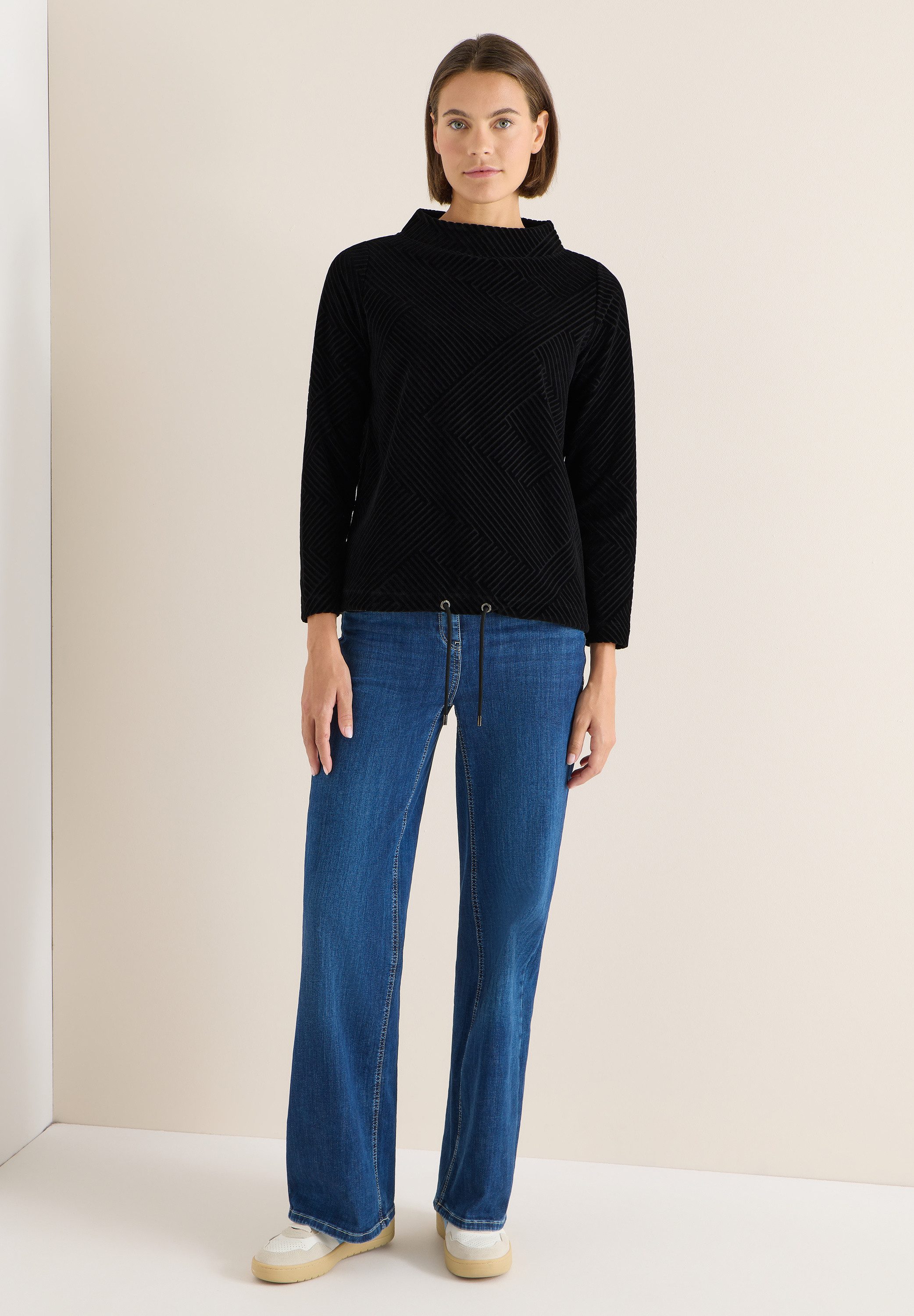 CECIL Langarmshirt mit Struktur-Muster