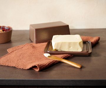 ASA SELECTION Vorratsdose kitchen'art Butterdose brown 15,3cm, Porzellan