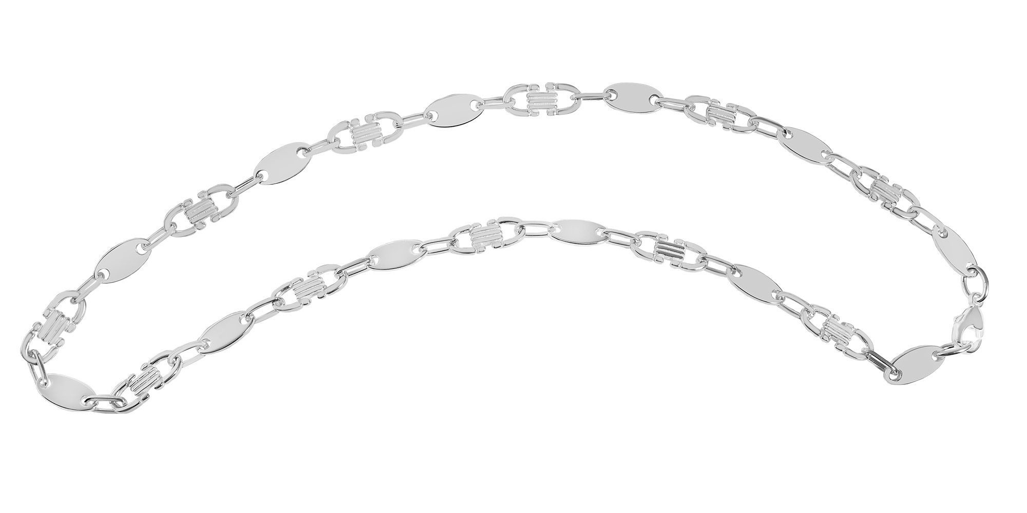 Kette ohne Anhänger Halskette – Plattenkette aus 925 Silber 60 cm