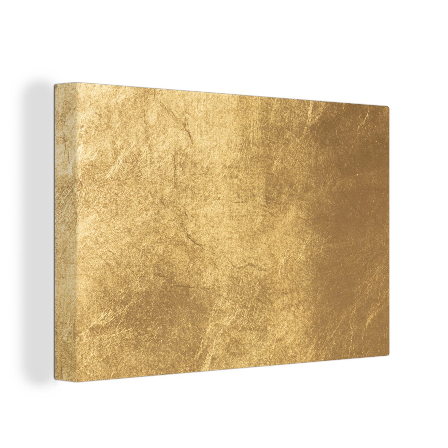 OneMillionCanvasses® Leinwandbild Licht fällt auf eine goldene Wand, Fotodr günstig online kaufen
