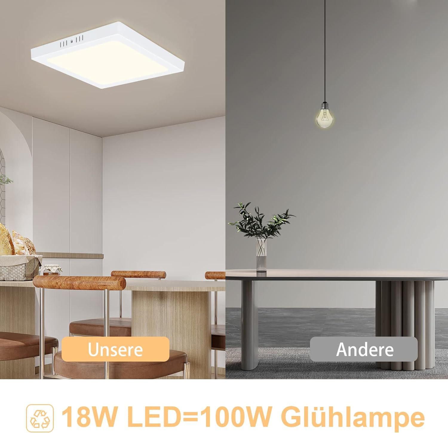 ZMH LED Deckenleuchte Wohnzimmer ∅23CM Weiß günstig online kaufen