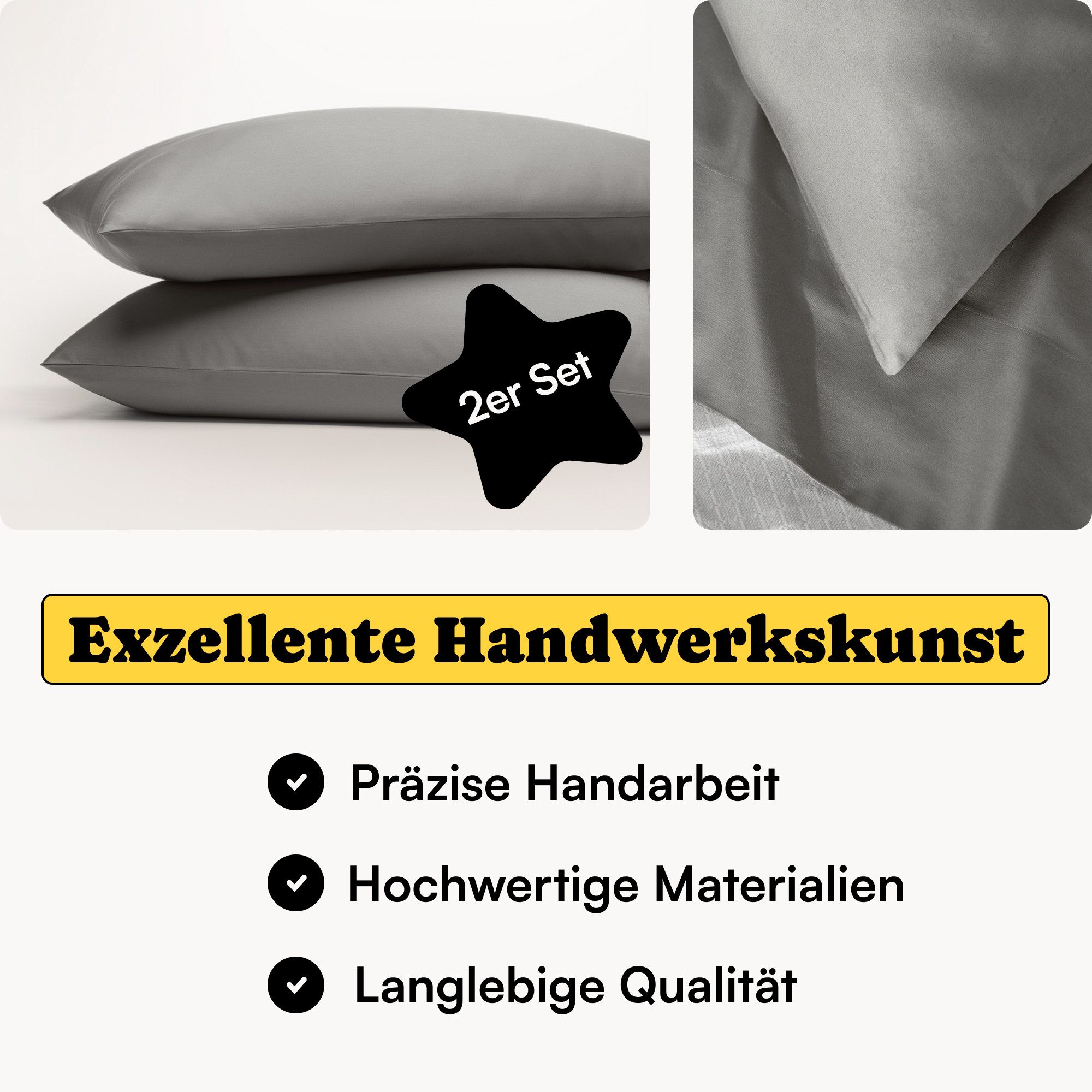 Seralino Kissenbezüge Mako Satin Kissenbezug (100% günstig online kaufen