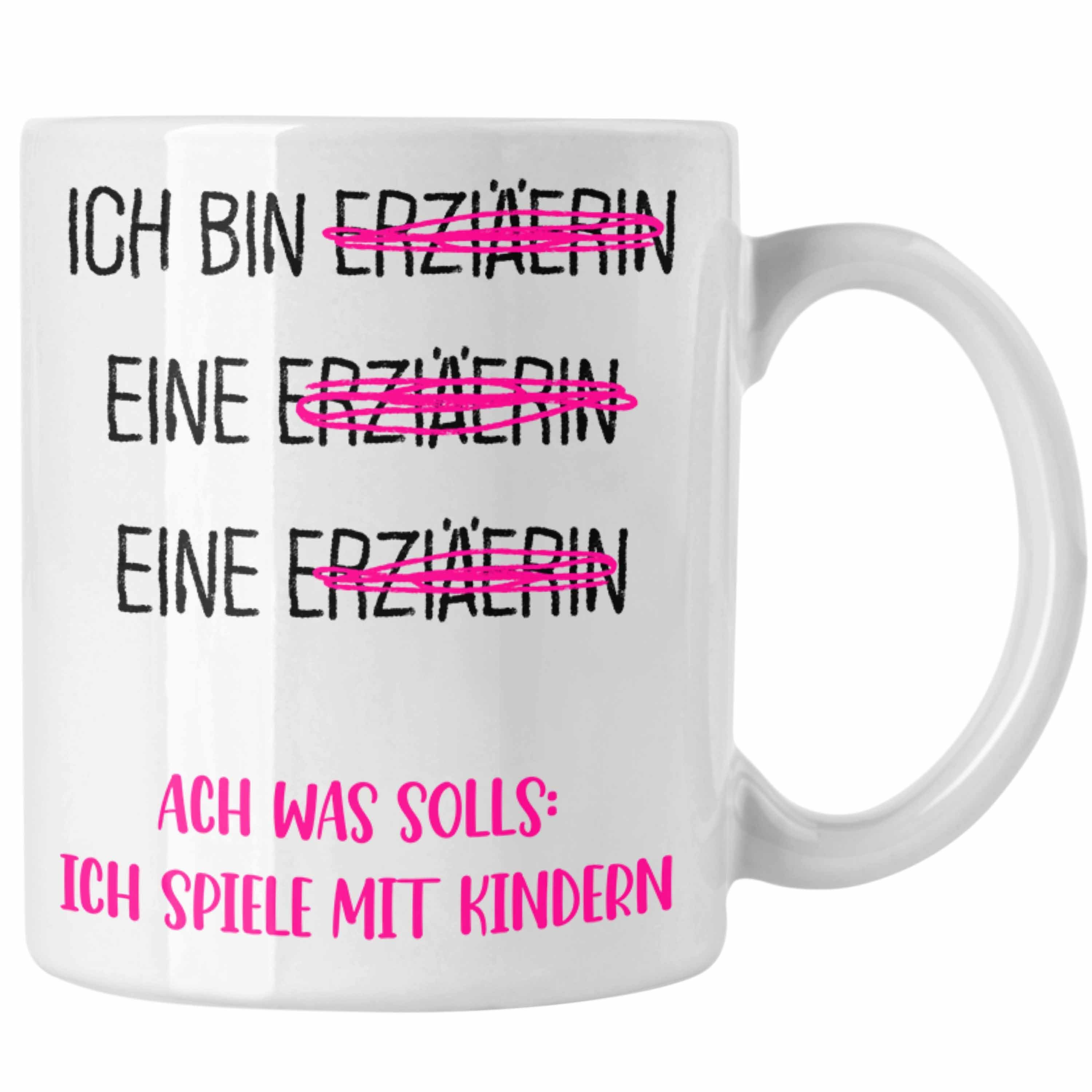 Trendation Tasse Spruch Kindergärtnerin Erzieherin Geschenkidee Geschenk Tasse für Weiss