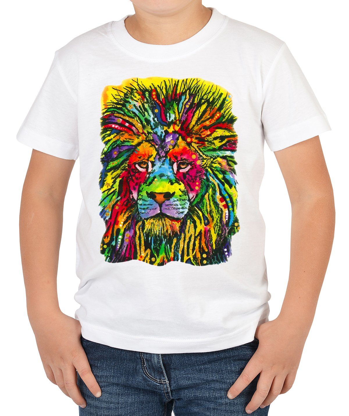 Tini - Löwe Motiv Shirt für Shirts Print-Shirt bunter Löwen Kinder Lion Good Kindershirt :