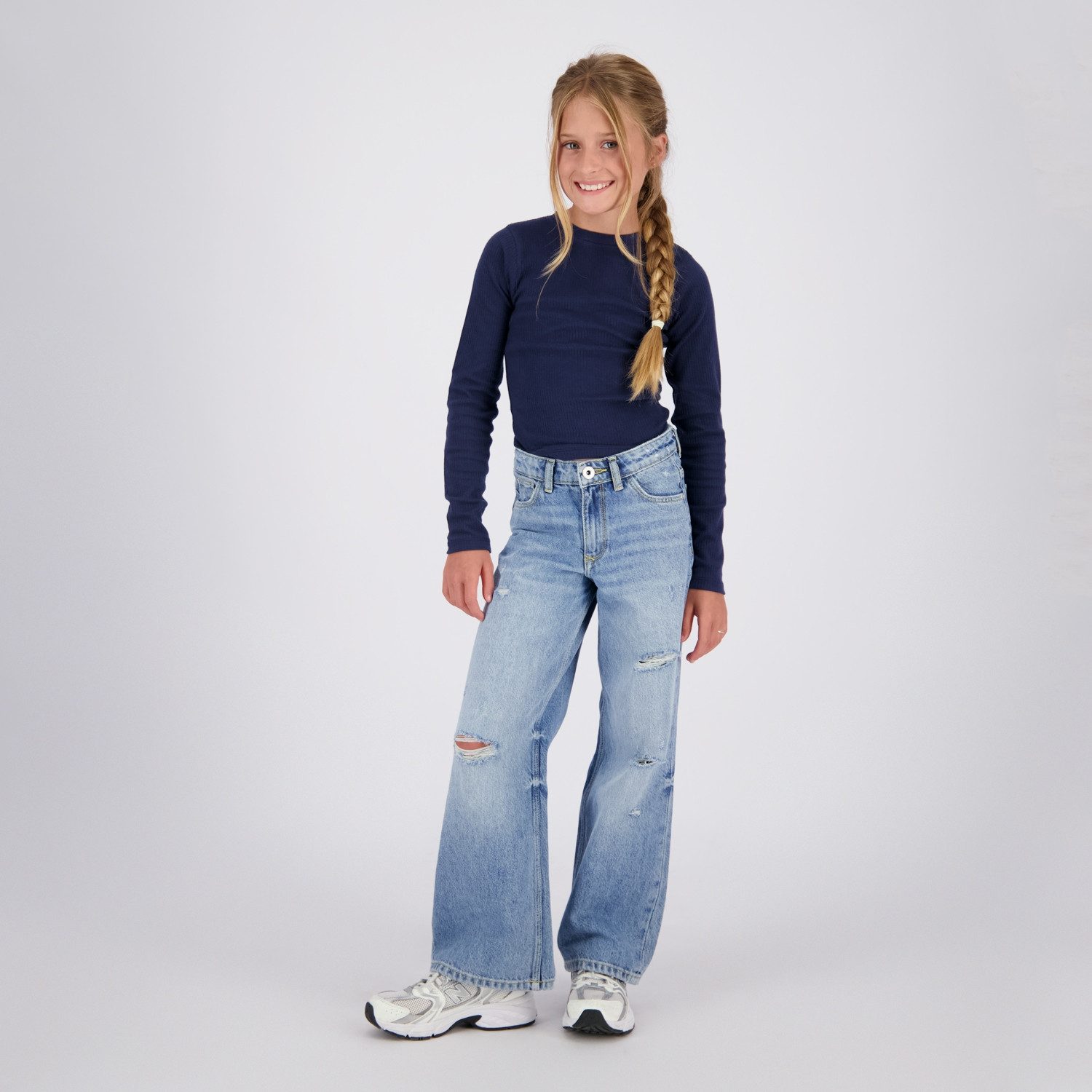 Vingino Langarmshirt in Rippoptik, unifarben