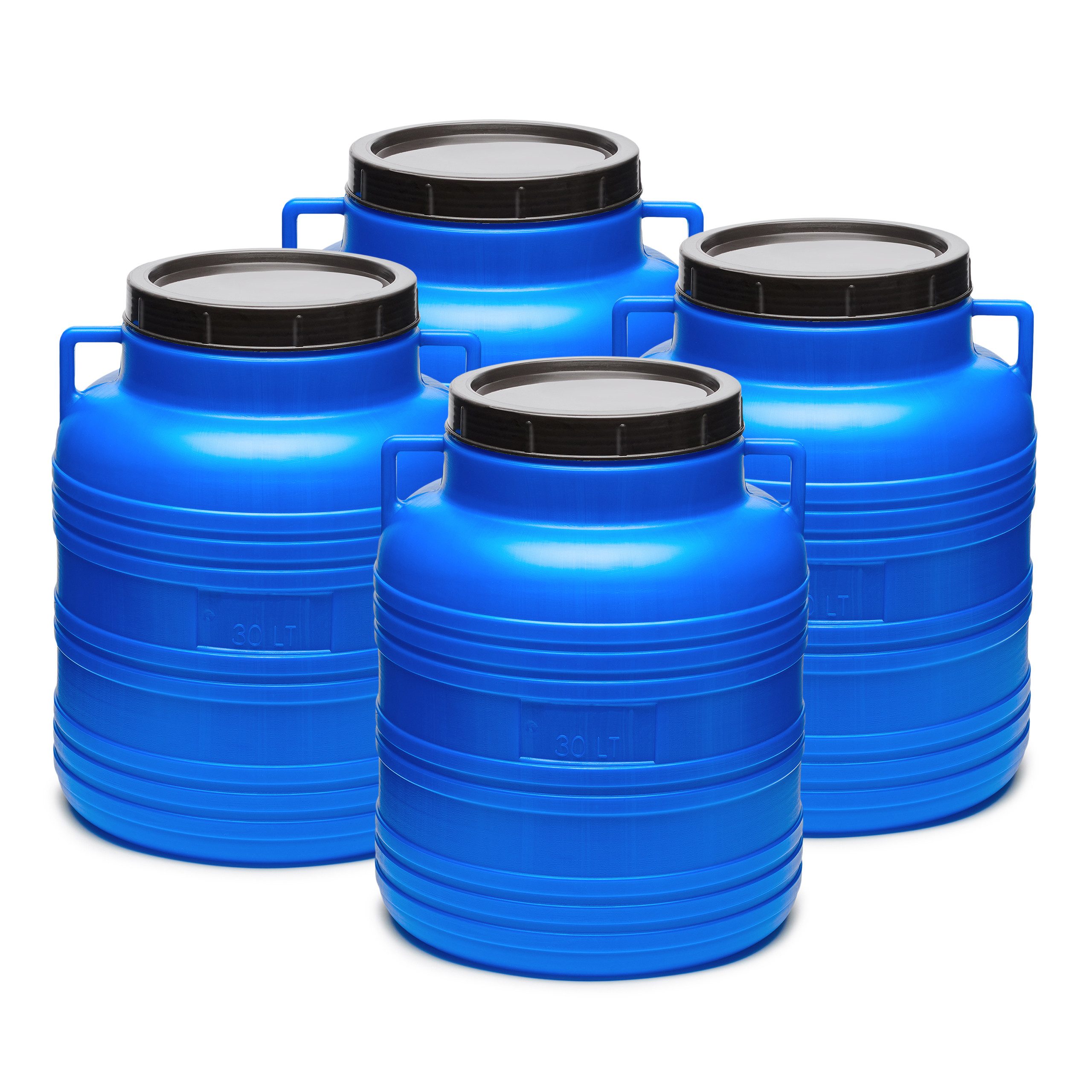 Garronda Regentonne Set 30 Liter Weithalsfass BPA-frei Lebensmittel Fass Deckel GD-0121, 30 l, (4-tlg), BPA-Frei