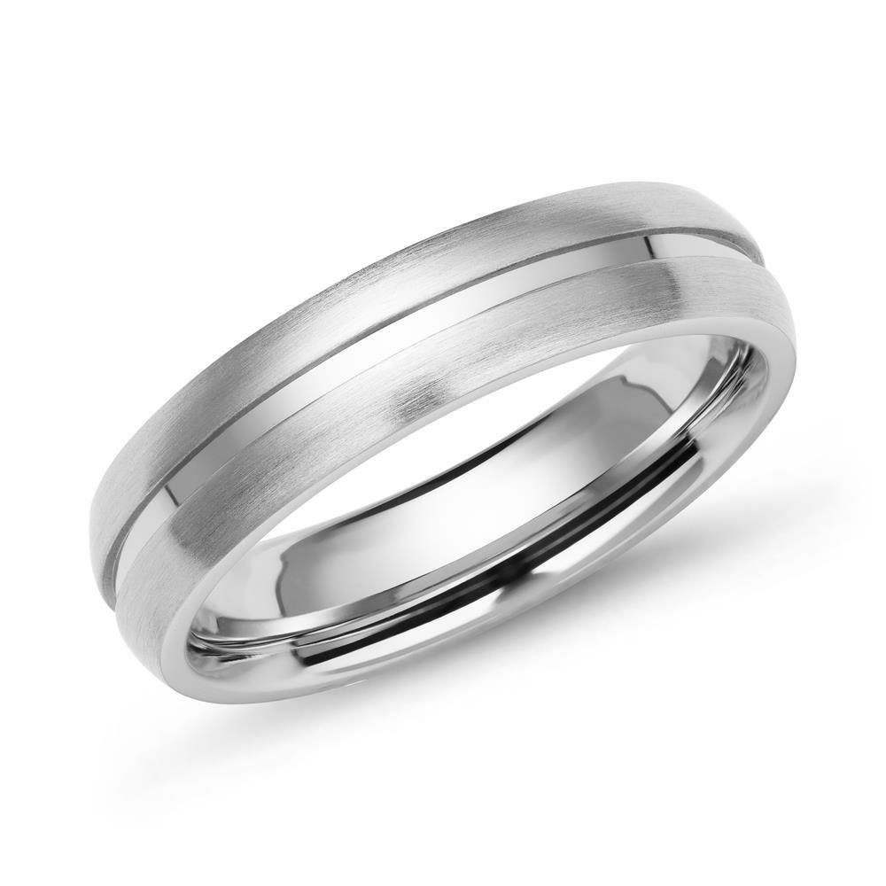 Fingerring Edelstahlring mit Glanzrille, schlicht, 5mm von Unique R9162
