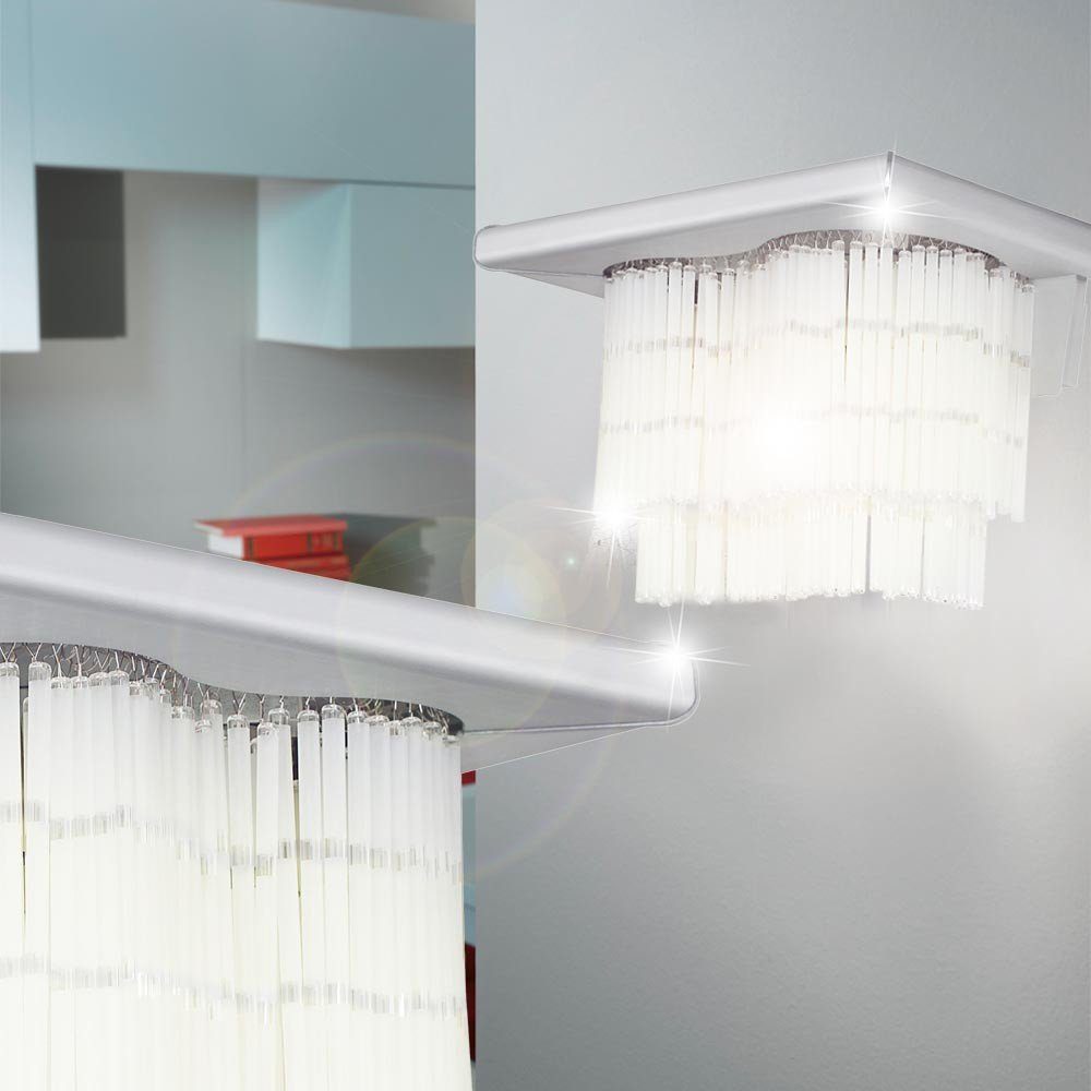 etc-shop LED Wandleuchte, Wohn Wand Stäbe inklusive, Warmweiß, Lampen 2x Glas Zimmer Leuchtmittel Beleuchtungen