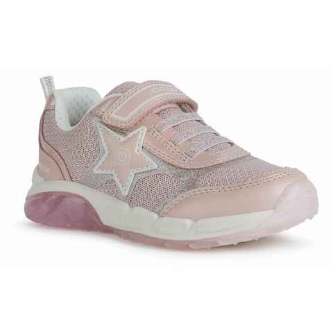 Geox J SPAZIALE GIRL Blinkschuh Sneaker mit blinkender Laufsohle, Freizeitschuh, Halbschuh, Schnürschuh