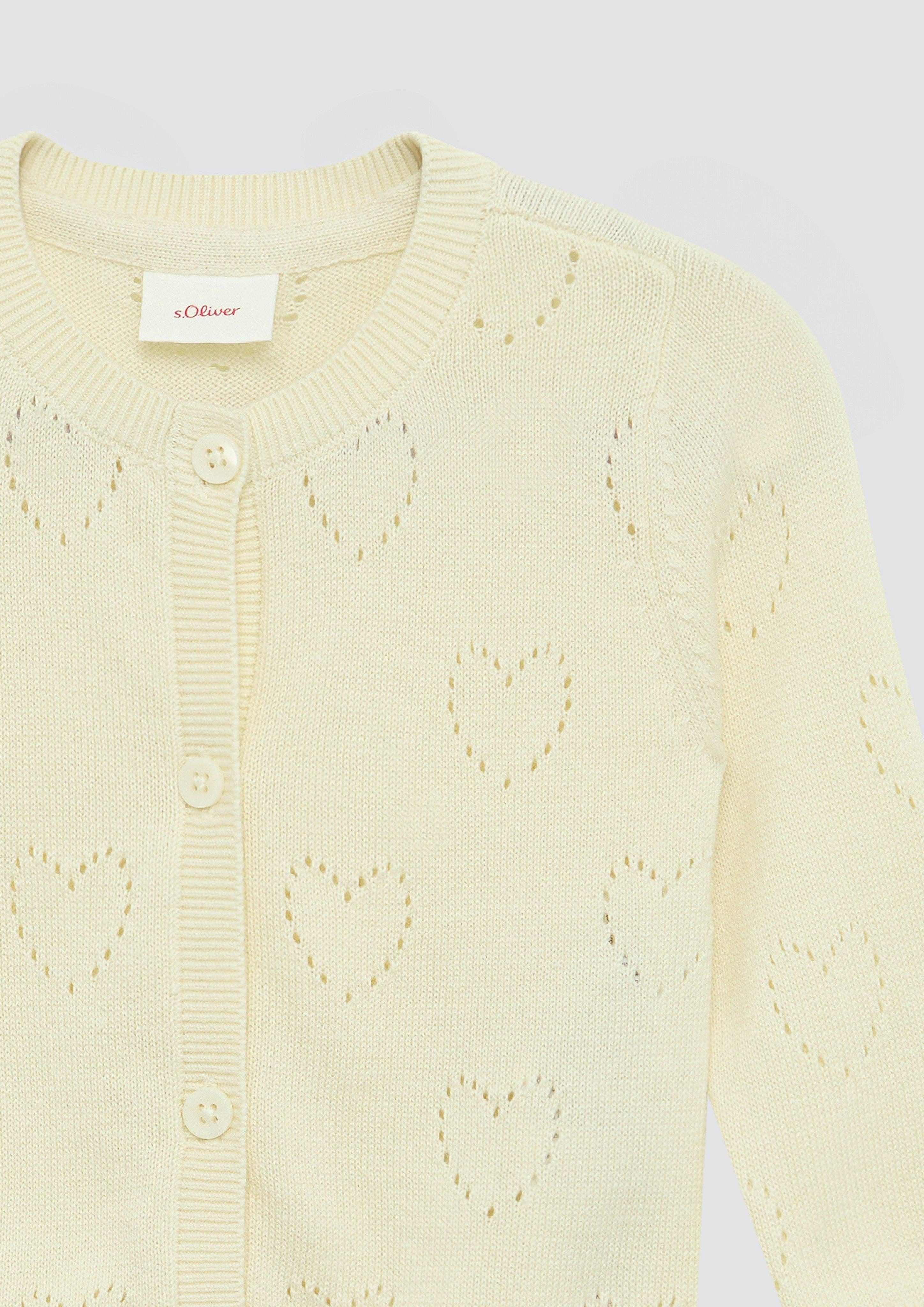 s.Oliver Strickjacke Cardigan mit Herz-Ajourmuster günstig online kaufen