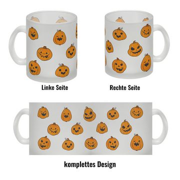 speecheese Tasse Glas Tasse im Halloween Design mit vielen lustigen geschnitzten