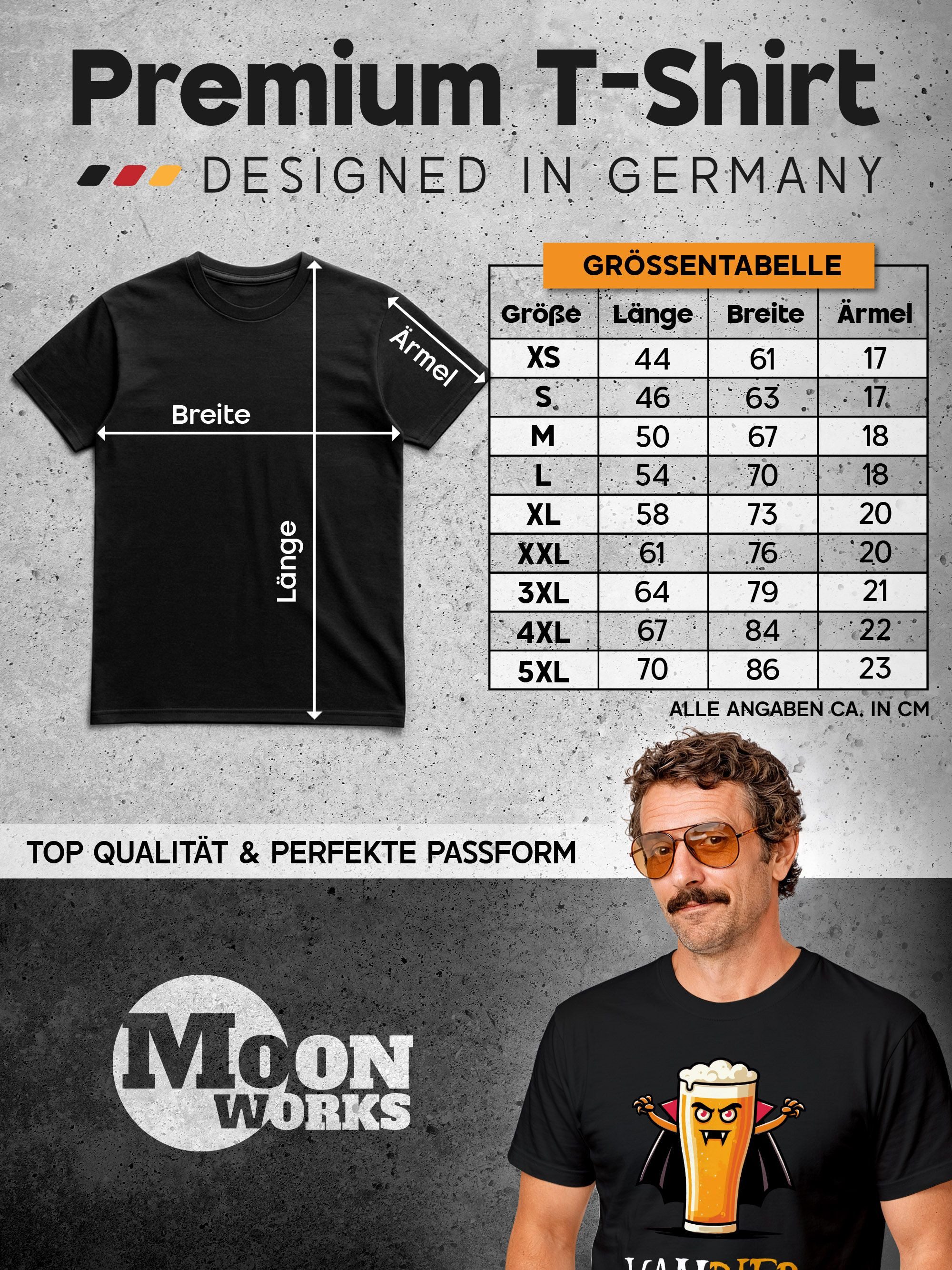 MoonWorks Print-Shirt Herren T-Shirt Fasching Karneval Halloween Bier-Motiv Kostüm-Ersatz mit Print