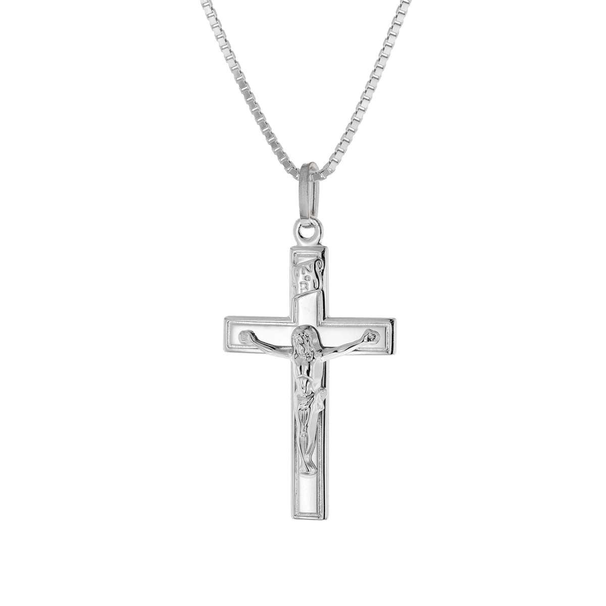 trendor Kreuzkette 41402, mit Kruzifix Kreuz-Anhänger 925 Silber