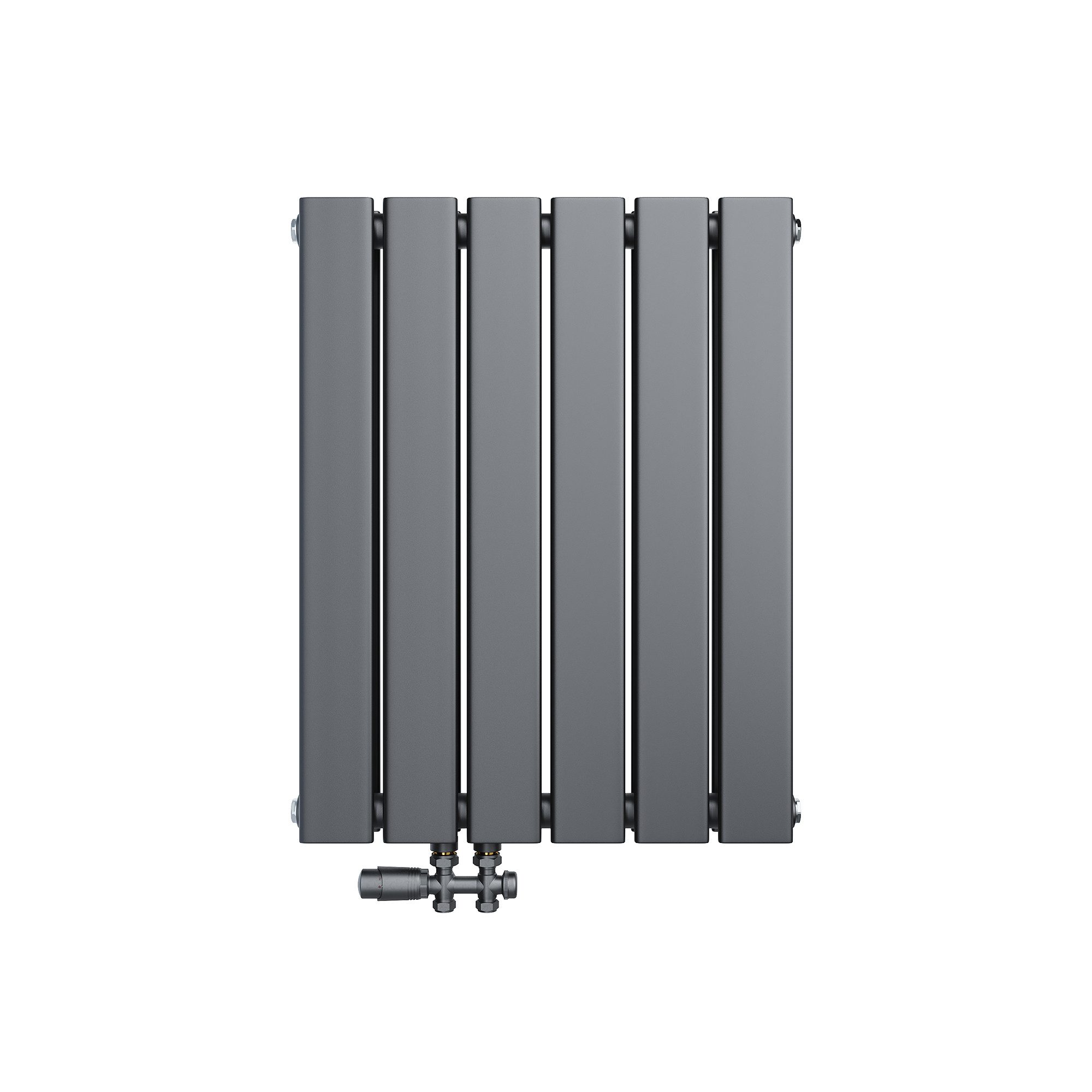 SONNI Designheizkörper Design Heizkörper Flach Anthrazit mit Multiblock Doppellagig/Einlagig, Paneelheizkörper Vertikal/Horizontal, Doppellagig/Einlagig, Anthrazit