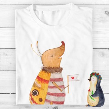 Mr. & Mrs. Panda T-Shirt Nachtfalter Fähnchen - Weiß - Geschenk, T-Shirt mit Spruch, Lustiges (1-tlg)