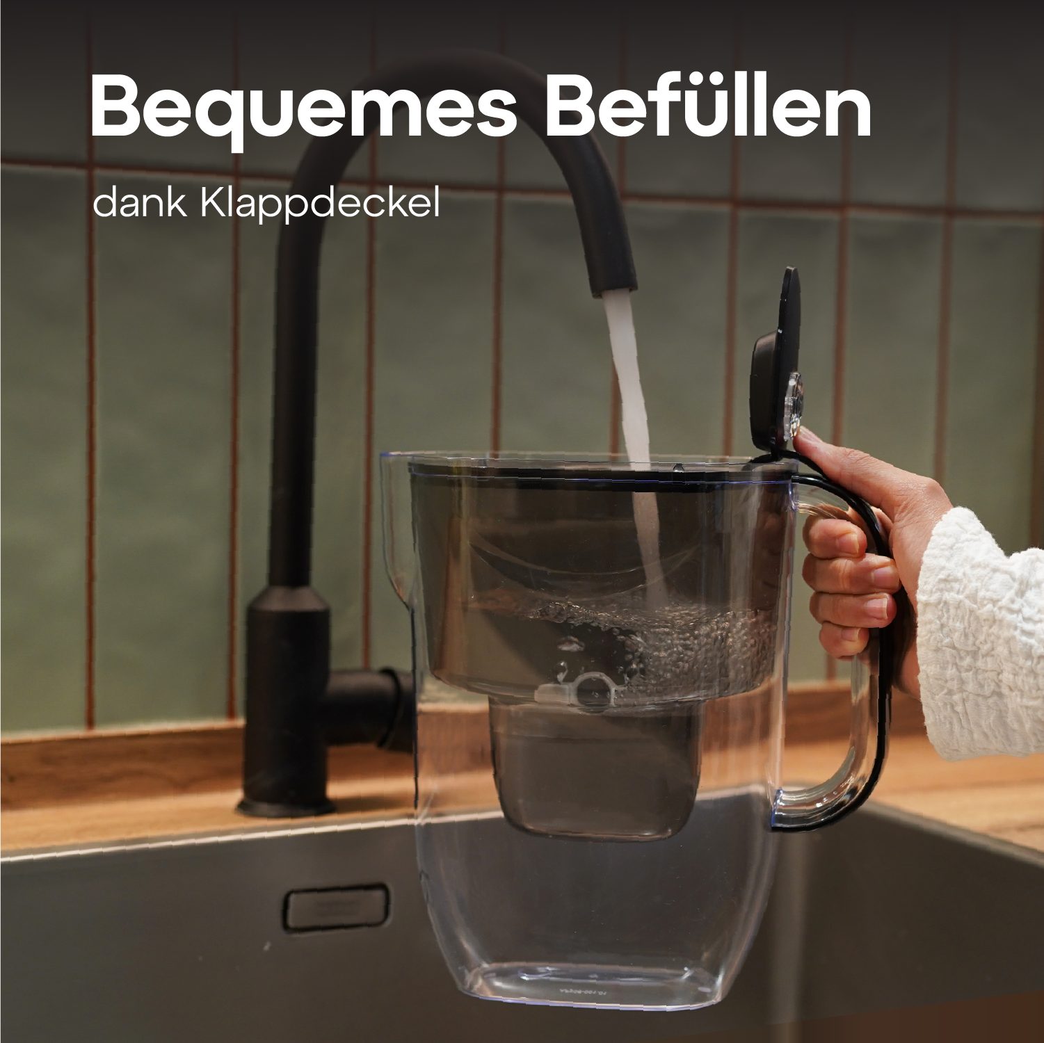 AQUAPHOR Kalk- und Wasserfilter AQUAPHOR FRESH Filterkanne inkl. MAXFOR+ Filterkartusche, schwarz, Zubehör für Filterkartuschen MAXFOR+, +H hartes Wasser & MAXFOR+ Mg. Magnesium, 200 l, /Reduziert Kalk, Chlor & weiteren Stoffen. BPA frei
