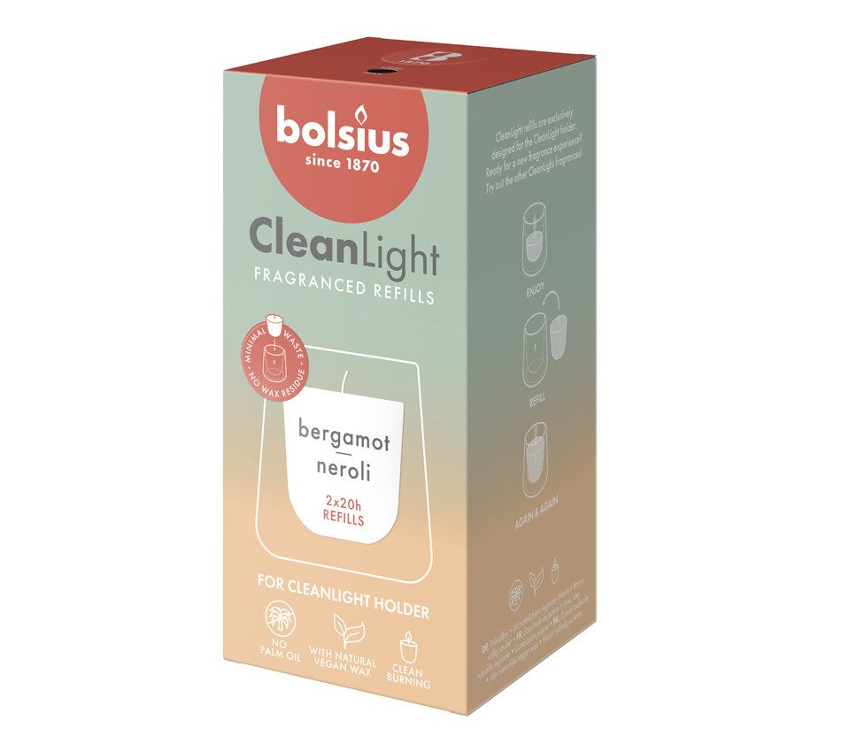 Bolsius Duftkerze Bolsius Cleanlight Duft-Nachfüller 2er Pack