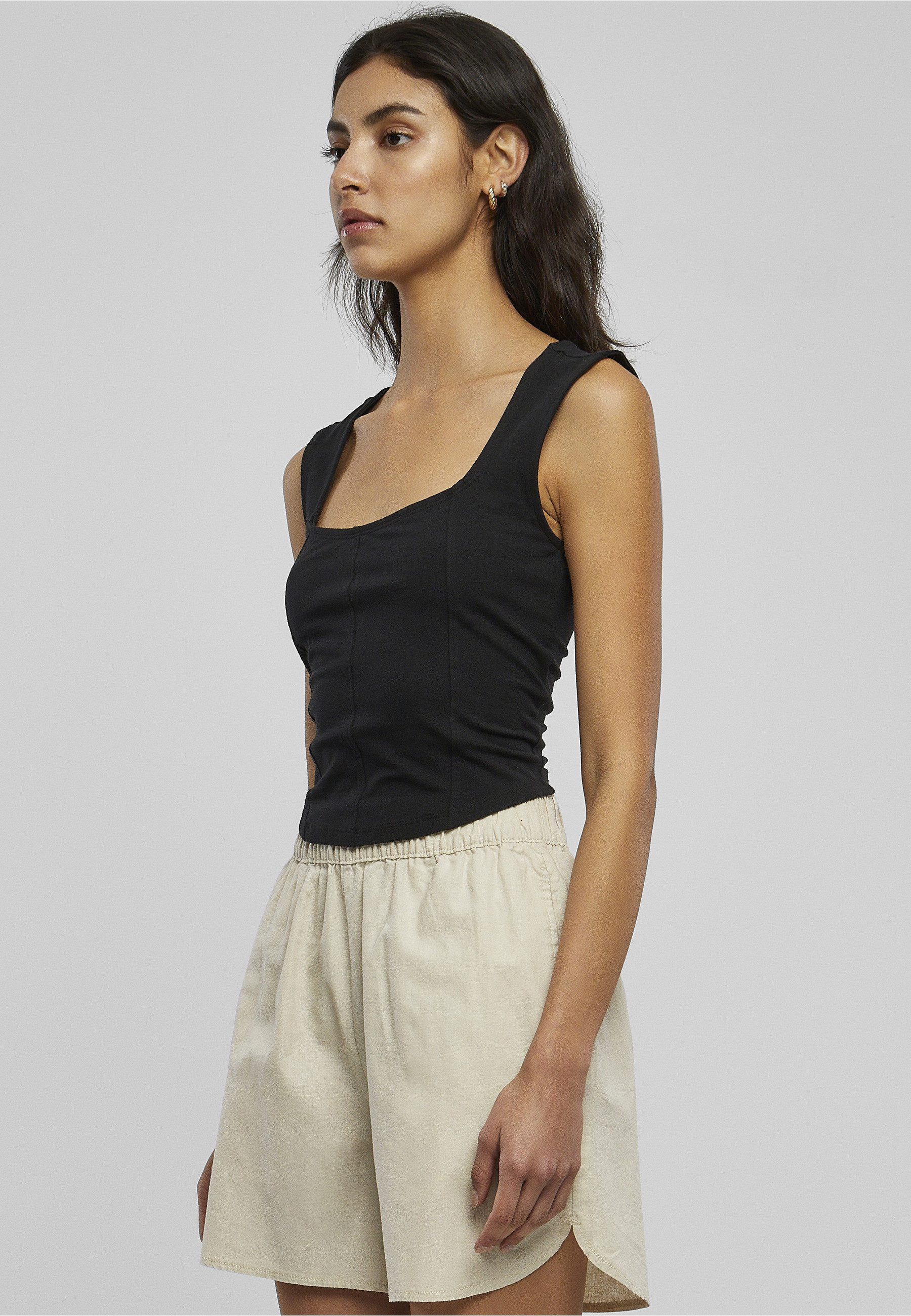URBAN CLASSICS Tanktop Urban Classics Damen Ladies Short Corsage Top (1-tlg)