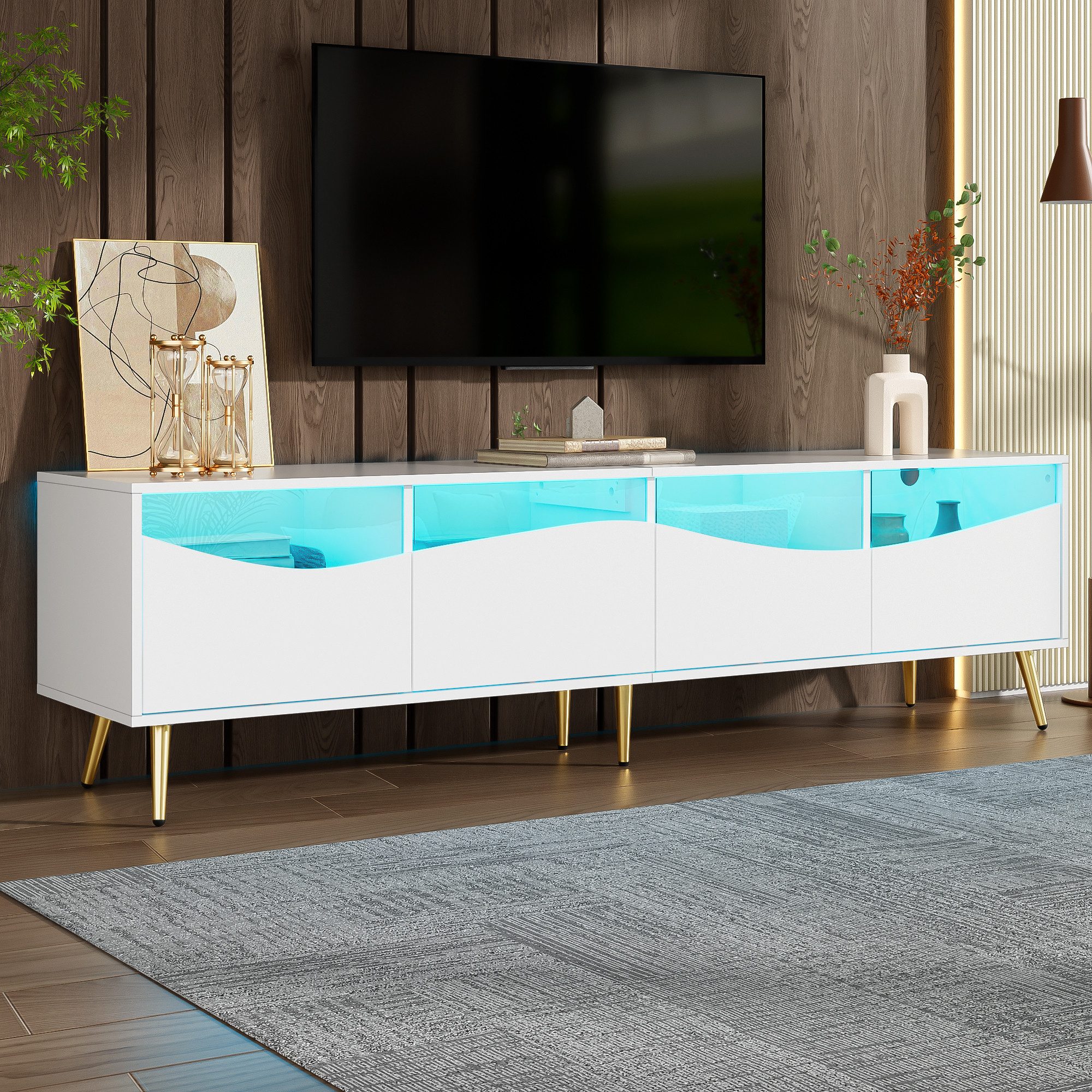 STILVORA Lowboard mit LED-Beleuchtung,TV-Schrank TV-Regal mit günstig online kaufen