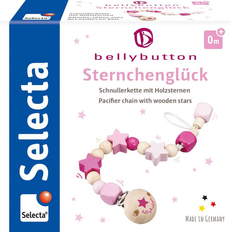 Selecta Greifling Bellybutton Exklusic Holz Schnullerkette Sternchenglück rosa 64013