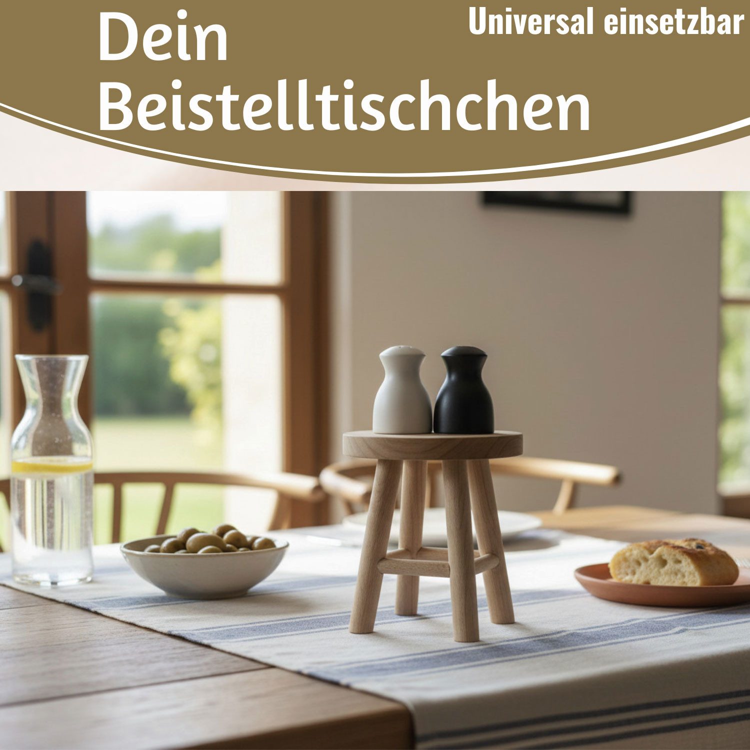 LS-LebenStil Blumenständer Pflanzenhocker Teak Holz Rund 18x15cm Niedriger Blumenständer Hocker (Design Deko Hocker Mini Tisch rustikales kleines Tischchen Holz – Bild 5 von 5