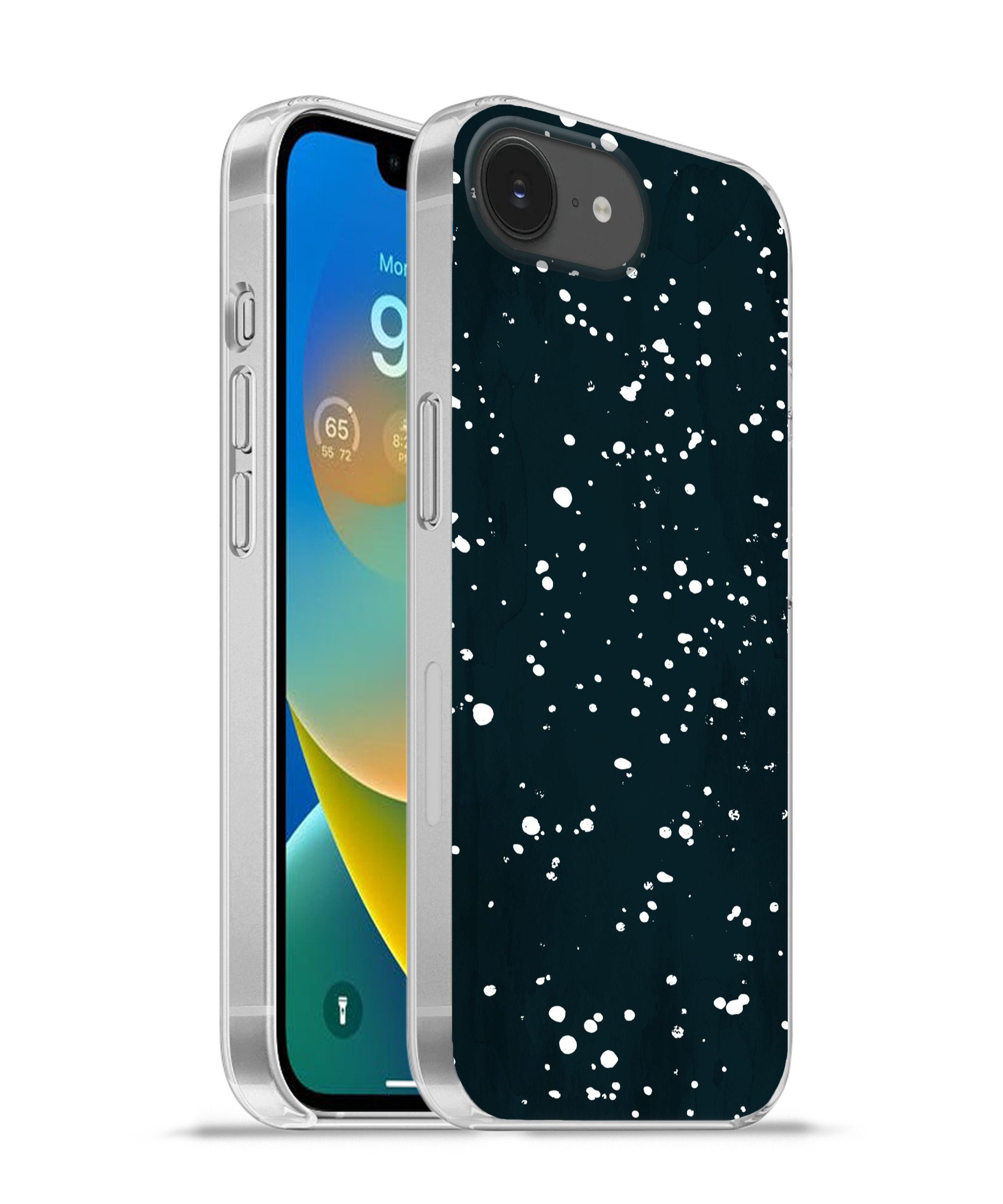 Handyhülle für Apple iPhone 16e Polka dots - Schwarz - Weiß