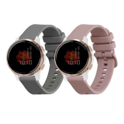 kwmobile Uhrenarmband 2x Sportarmband für Garmin Venu 2S, Armband TPU Silikon Set Fitnesstracker