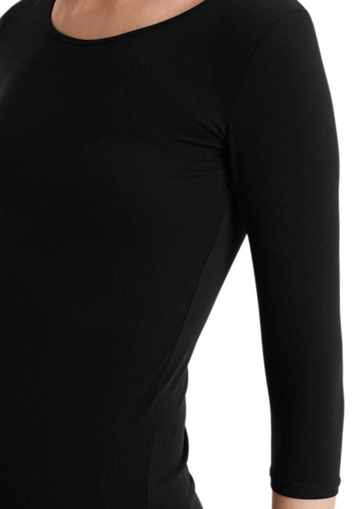 Marc Damenmode "Collection Premium Longsleeve, elastisch Cain Essential" Hauchzartes Langarmshirt black