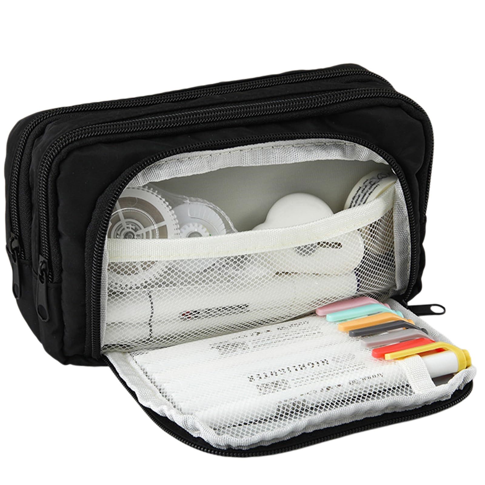 Diwzbyn Federmäppchen Federmäppchen mit großer Kapazität, ästhetisches Mäppchen mit Fächern, Tragbare Federtasche für Schule, Uni und Büro
