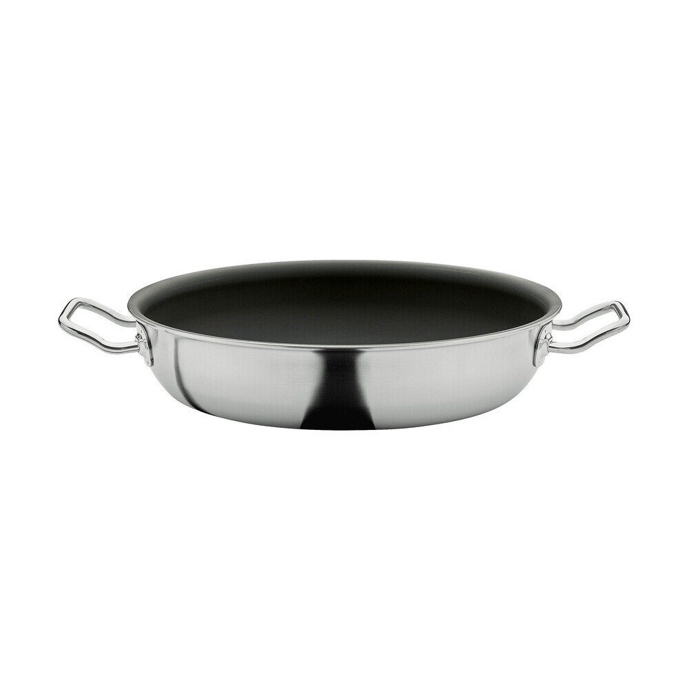 Spring Servierpfanne Servierpfanne 28 cm Brigade Ultimate, (Besteckset, 1-tlg., 6x Messer, Gabel, Suppenlöffel, Kaffeelöffel, Kuchengabel), Edelstahl mit Aluminiumkern, spülmaschinenfest, Induktion