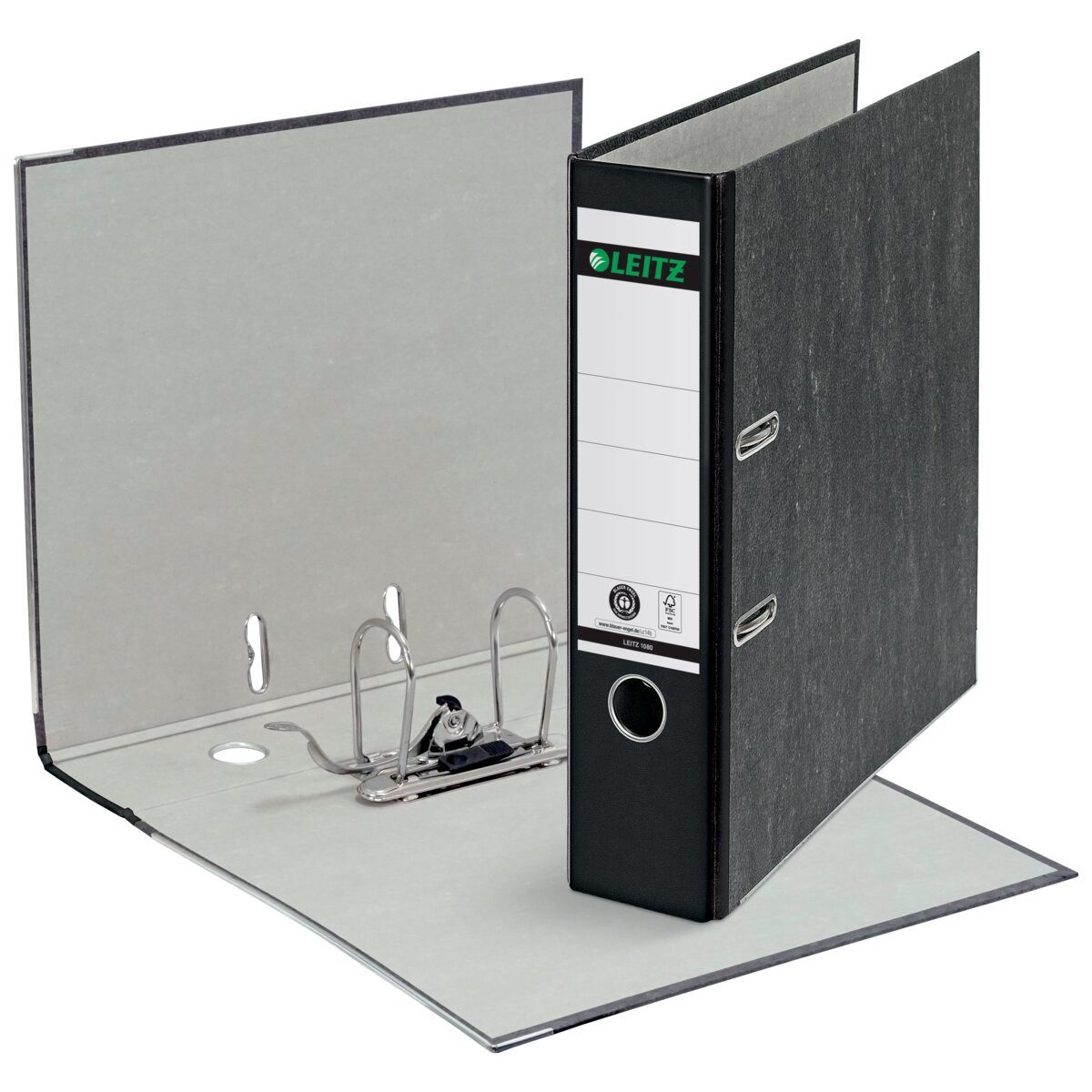 LEITZ Wolkenmarmor-Ordner, 180 Grad, DIN A4, 80 mm, schwarz